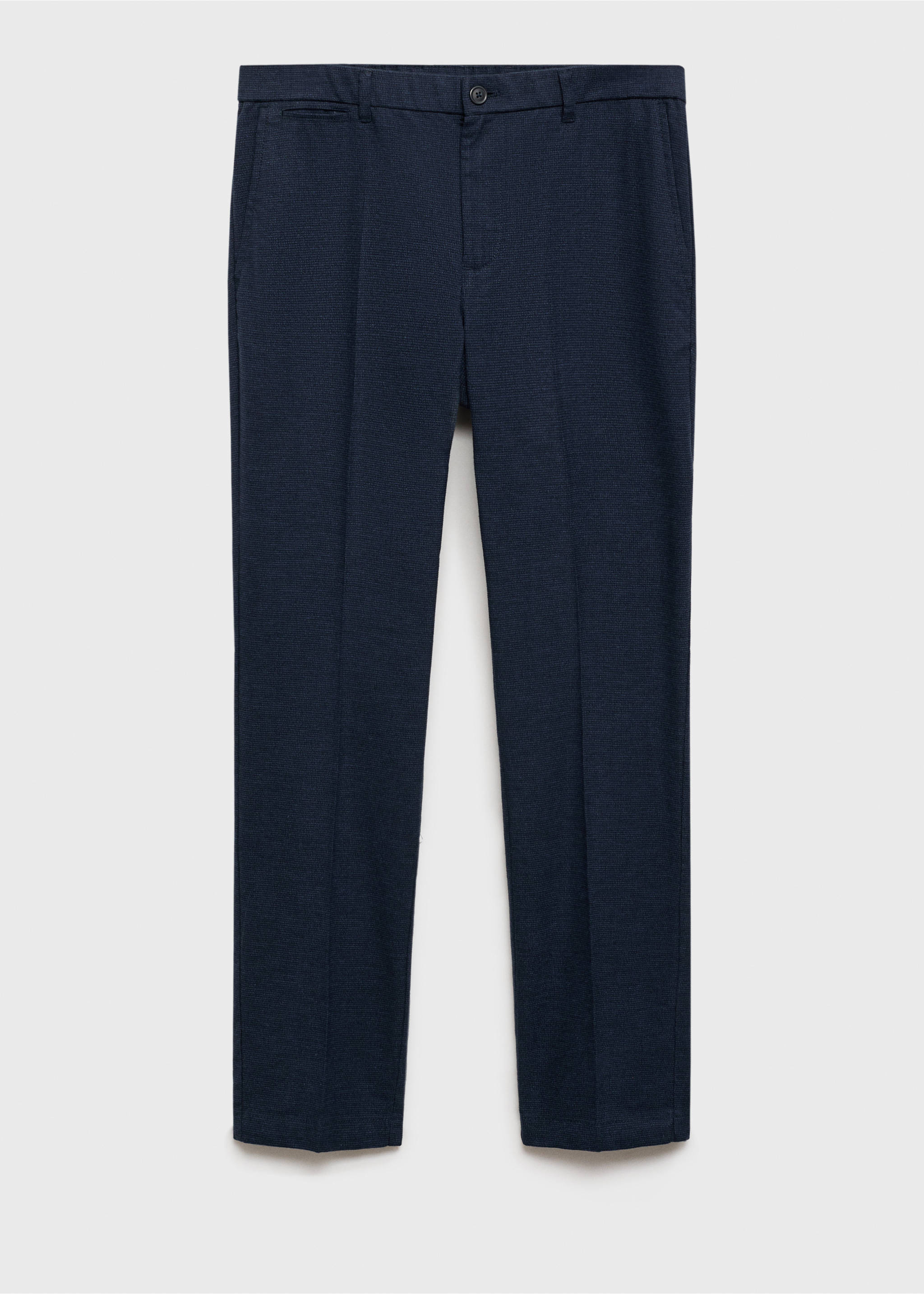 Micro-houndstooth flannel trousers - Article without model, Indigo Blue. Ref: 87030254-00.