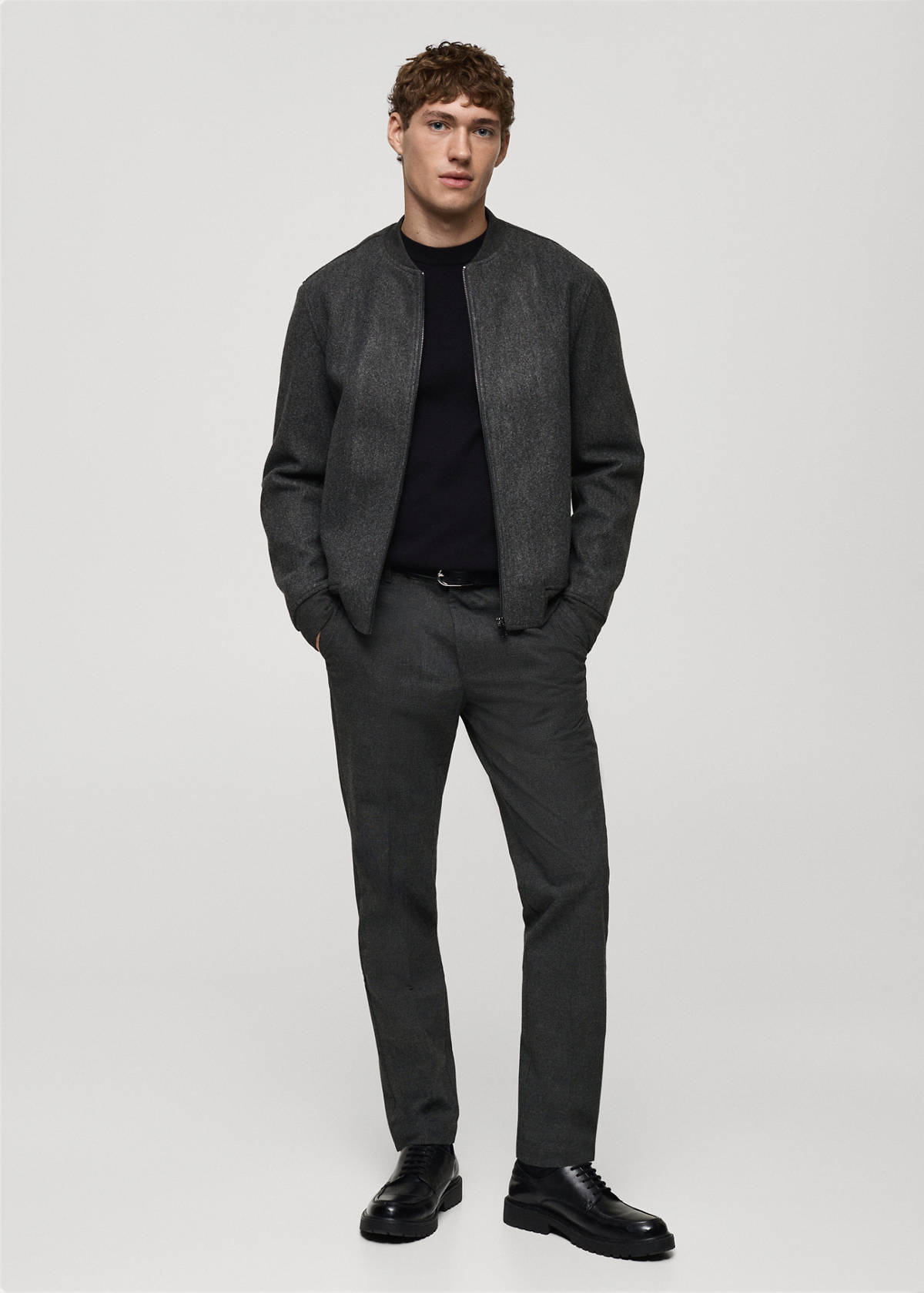 Prince of wales check flannel trousers