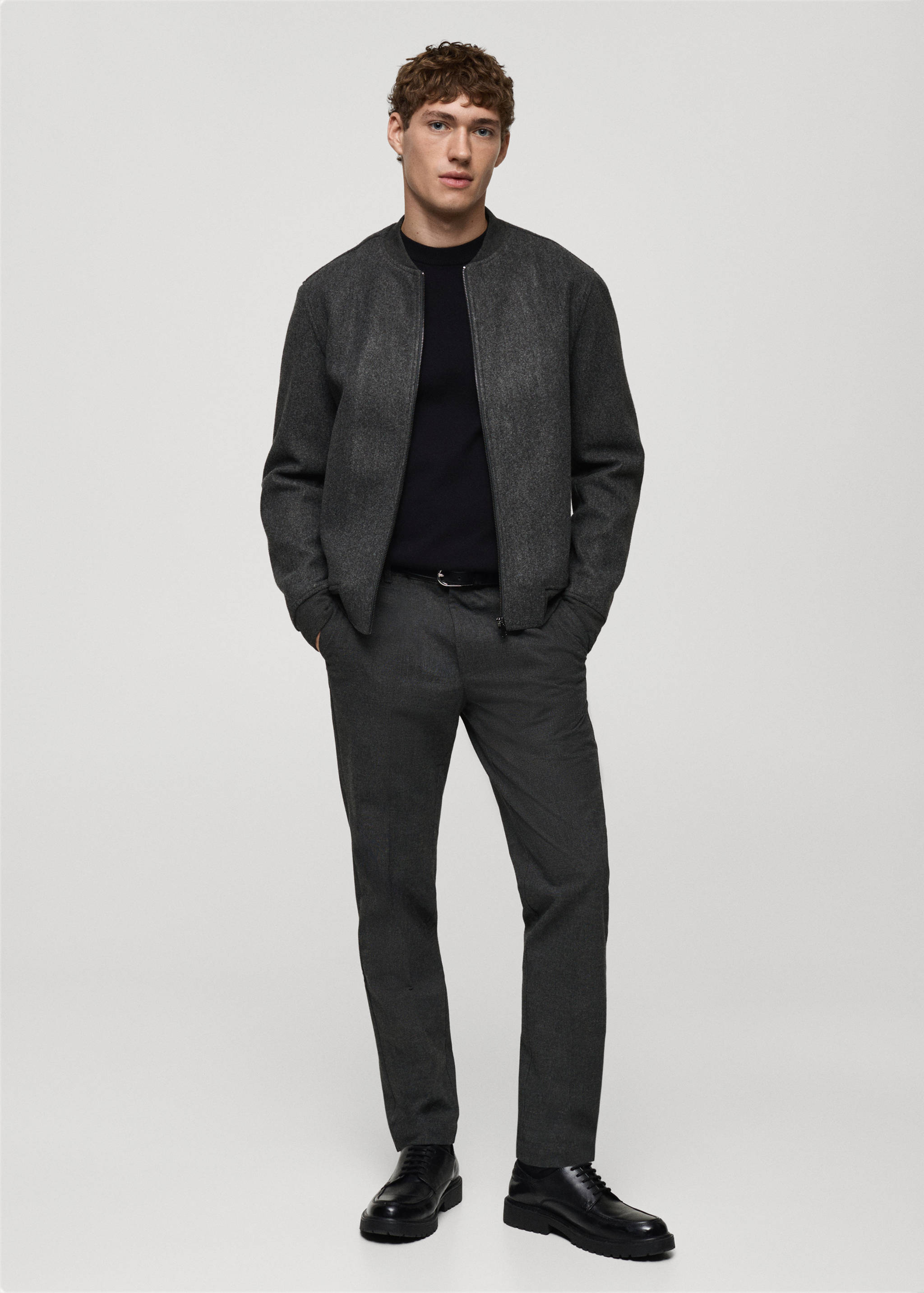 Prince of wales check flannel trousers - General plane