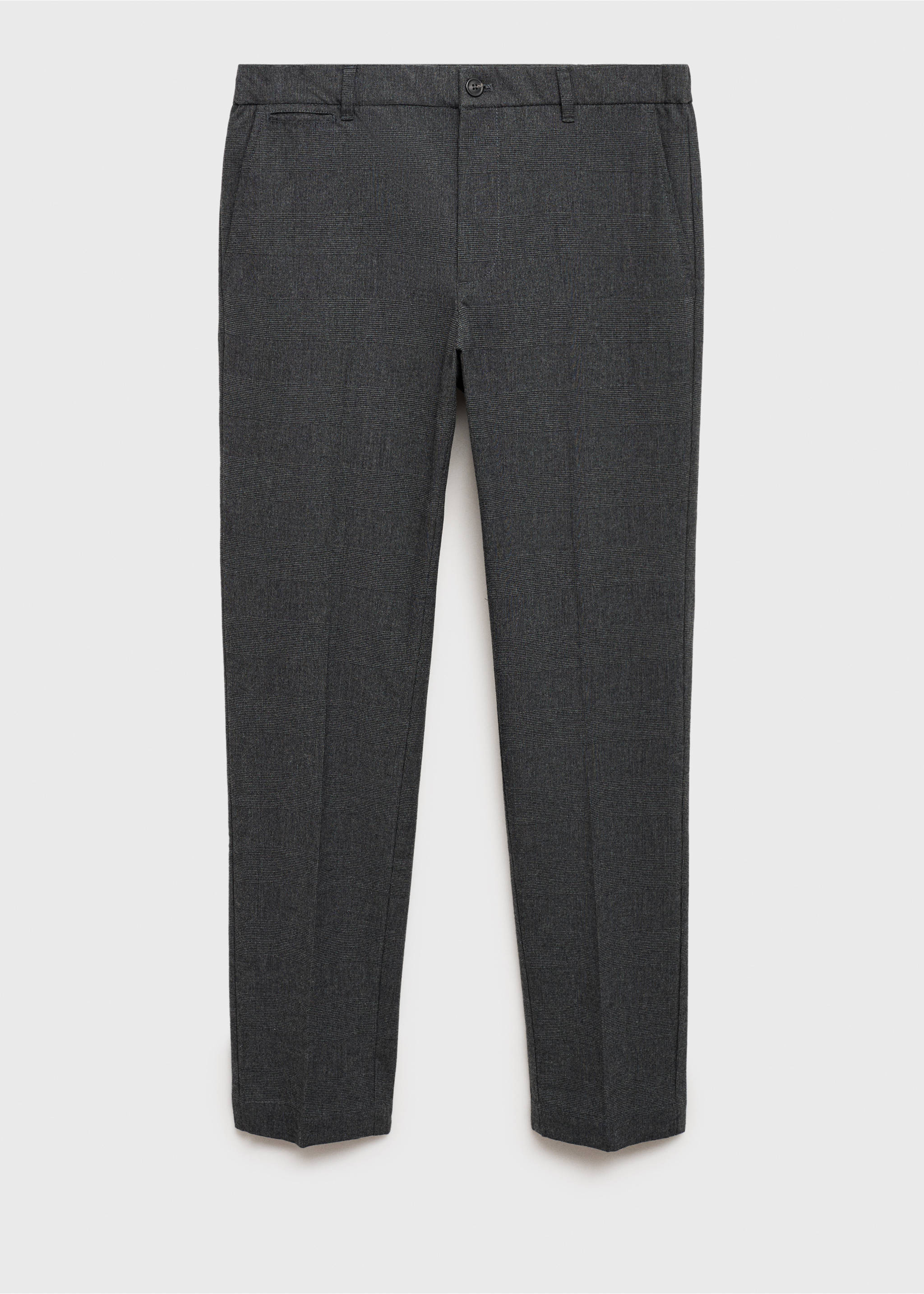 Prince of wales check flannel trousers - Article without model, Grey. Ref: 87030255-00.