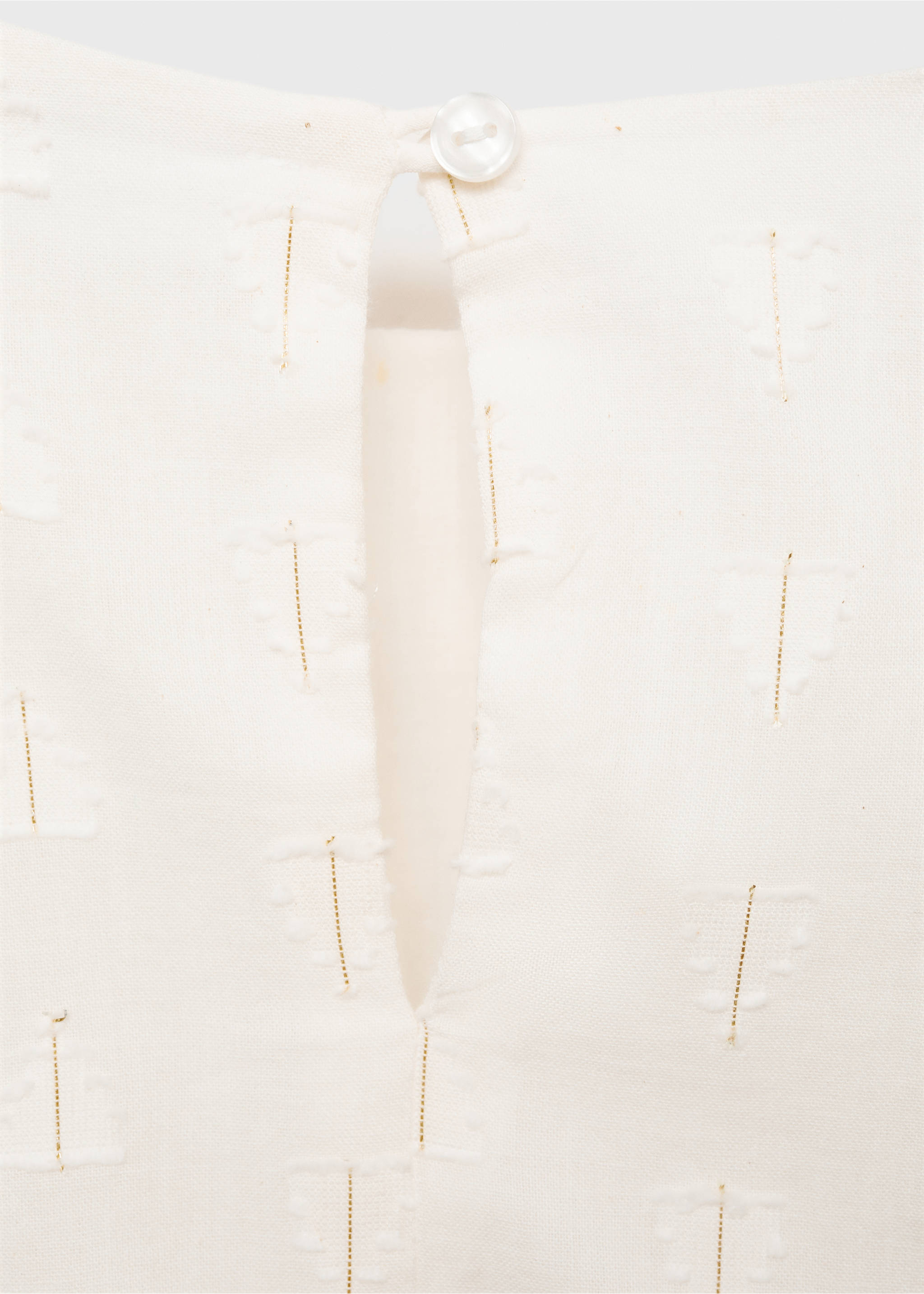 Metallic thread blouse - Details of the article 8, Off White. Ref: 87030256-00.