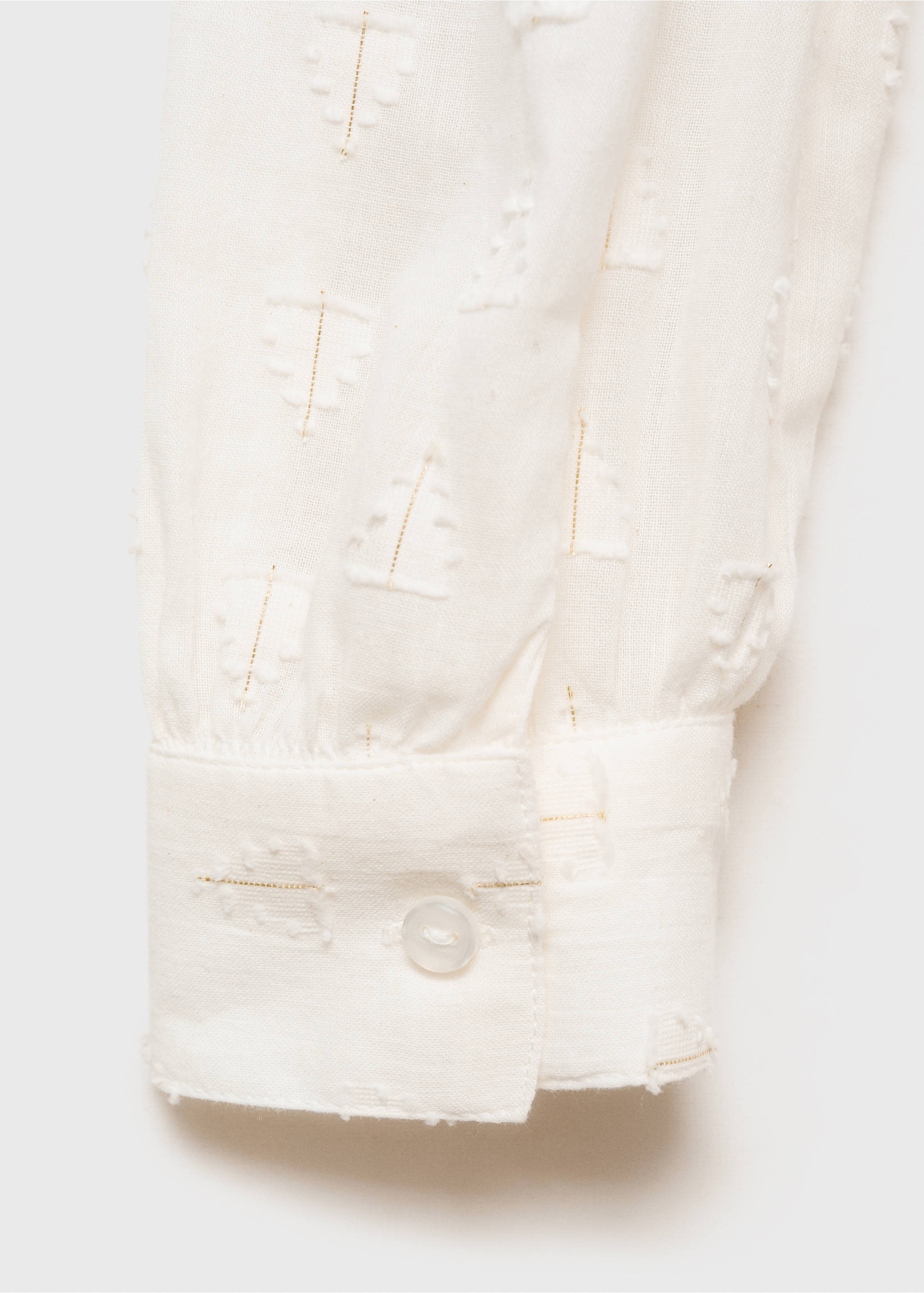 Metallic thread blouse - Details of the article 0, Off White. Ref: 87030256-00.