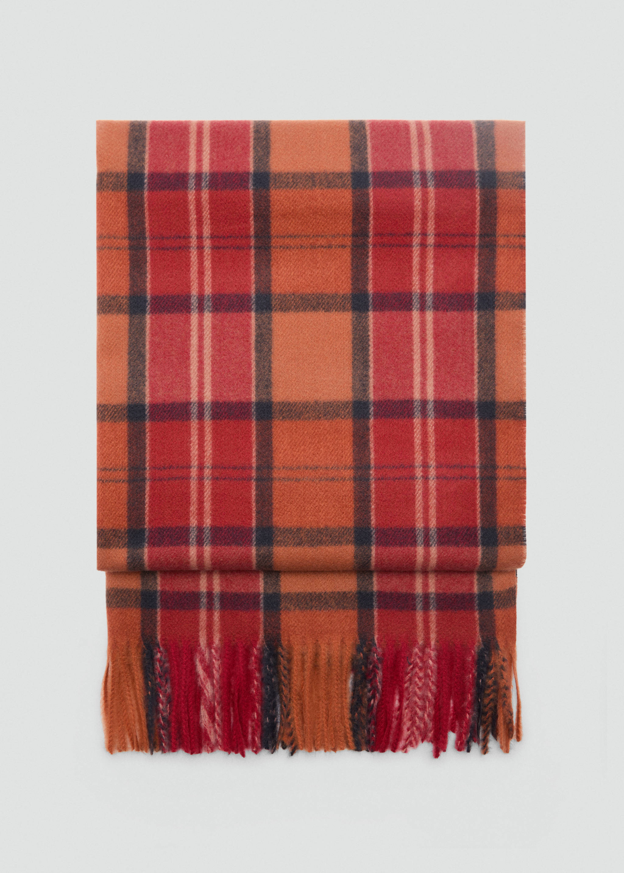 Geruite sjaal met franjes - Artikel zonder model