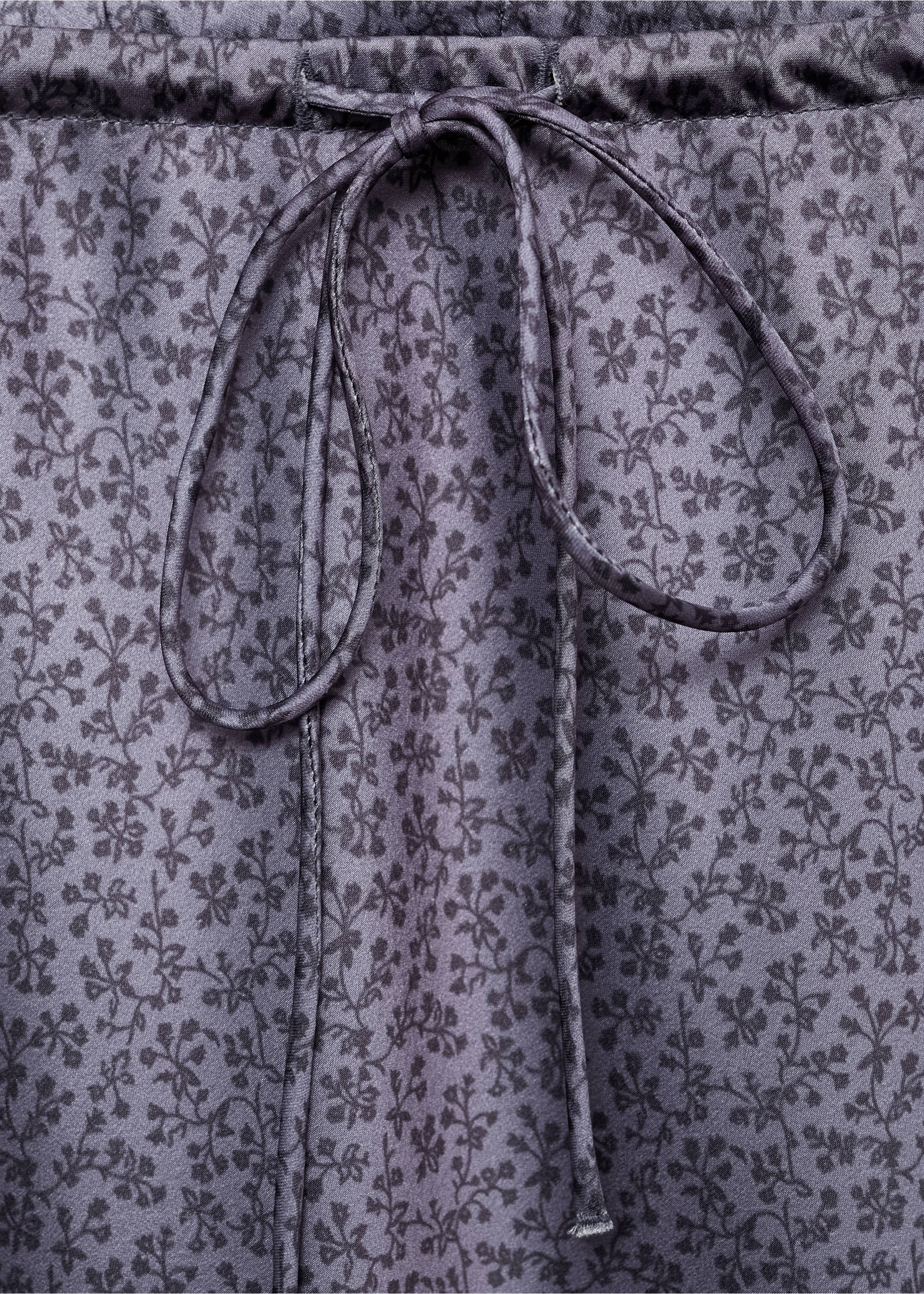 Printed satin skirt - Details of the article 8, Lilac. Ref: 87030265-00.