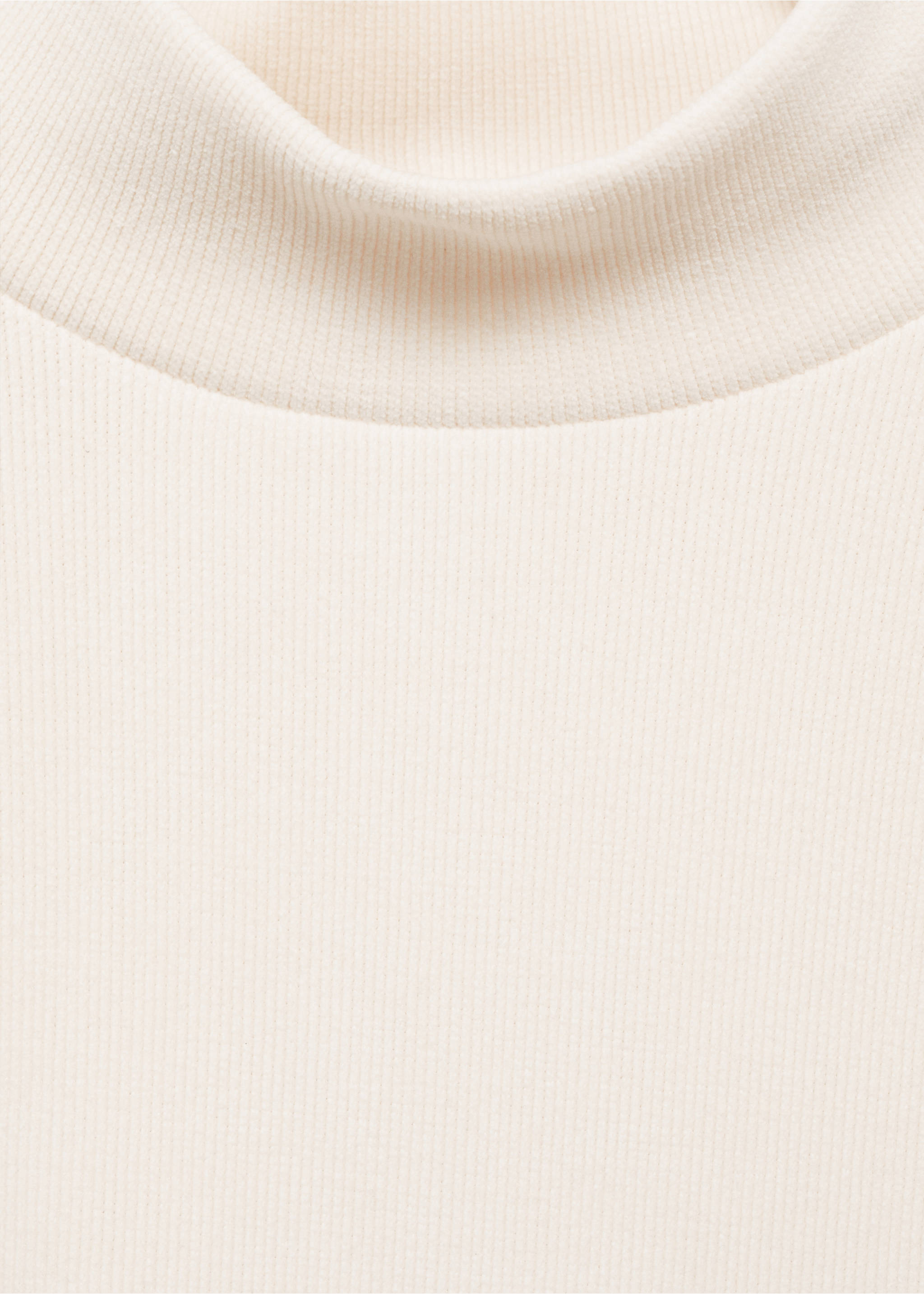 Corduroy sweatshirt with perkins neck - Details of the article 8, Ecru. Ref: 87030351-00.