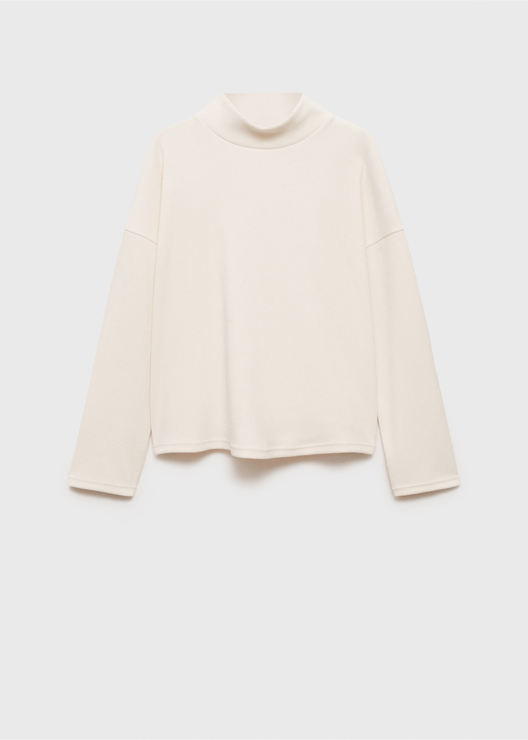 Corduroy sweatshirt with perkins neck - Article without model, Ecru. Ref: 87030351-00.