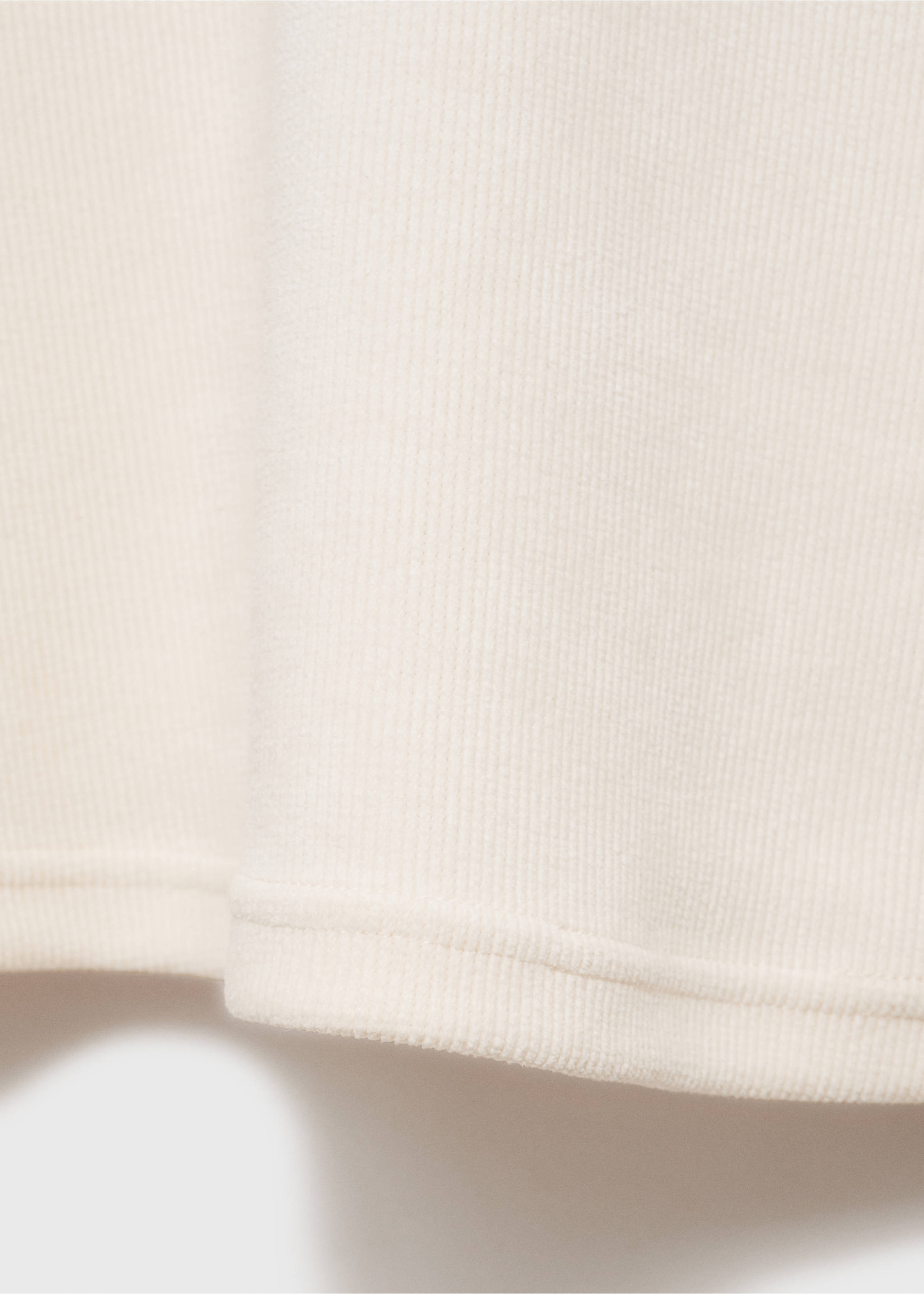 Corduroy sweatshirt with perkins neck - Details of the article 0, Ecru. Ref: 87030351-00.