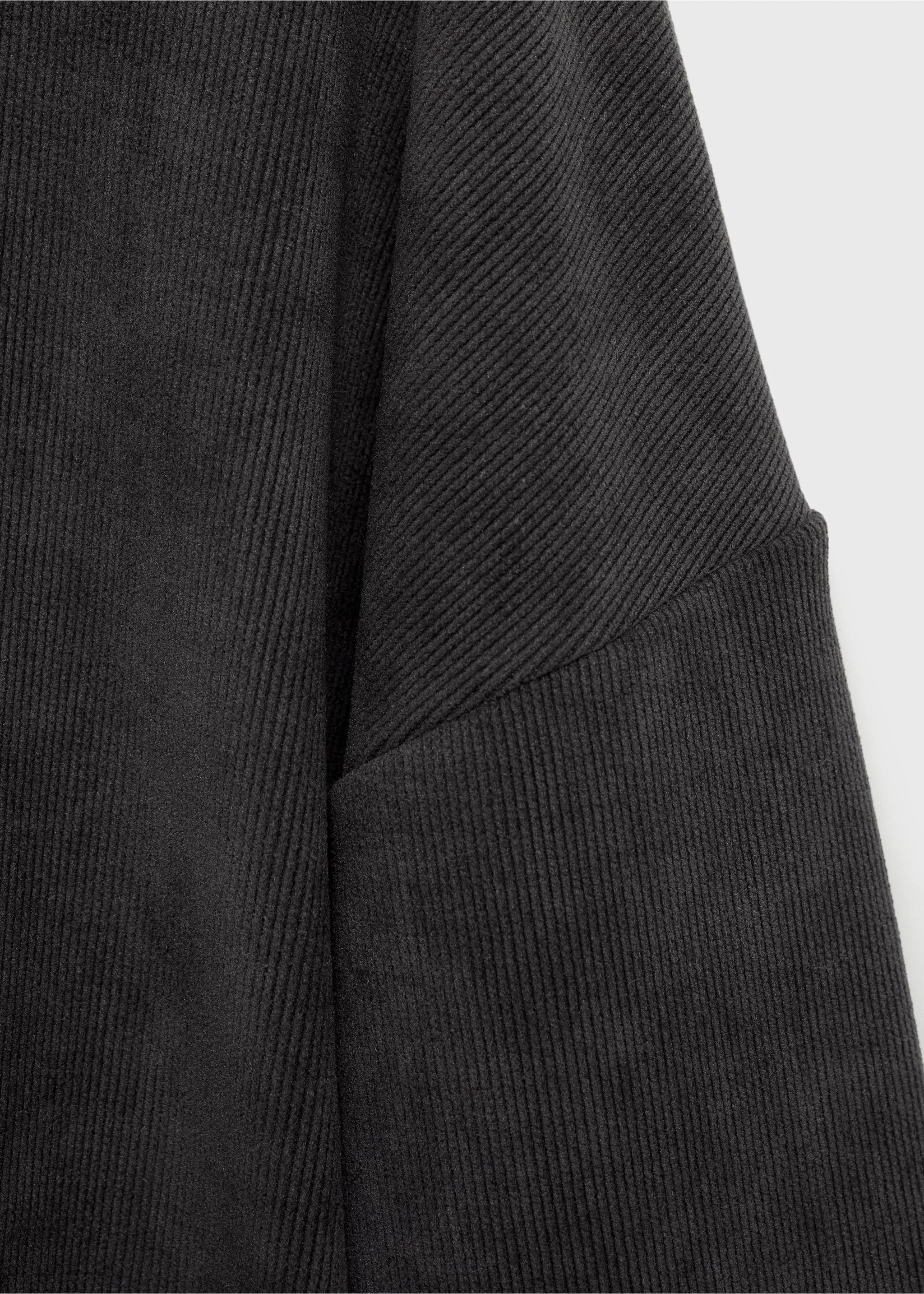 Corduroy sweatshirt with perkins neck - Details of the article 0, Dark Heather Grey. Ref: 87030351-00.