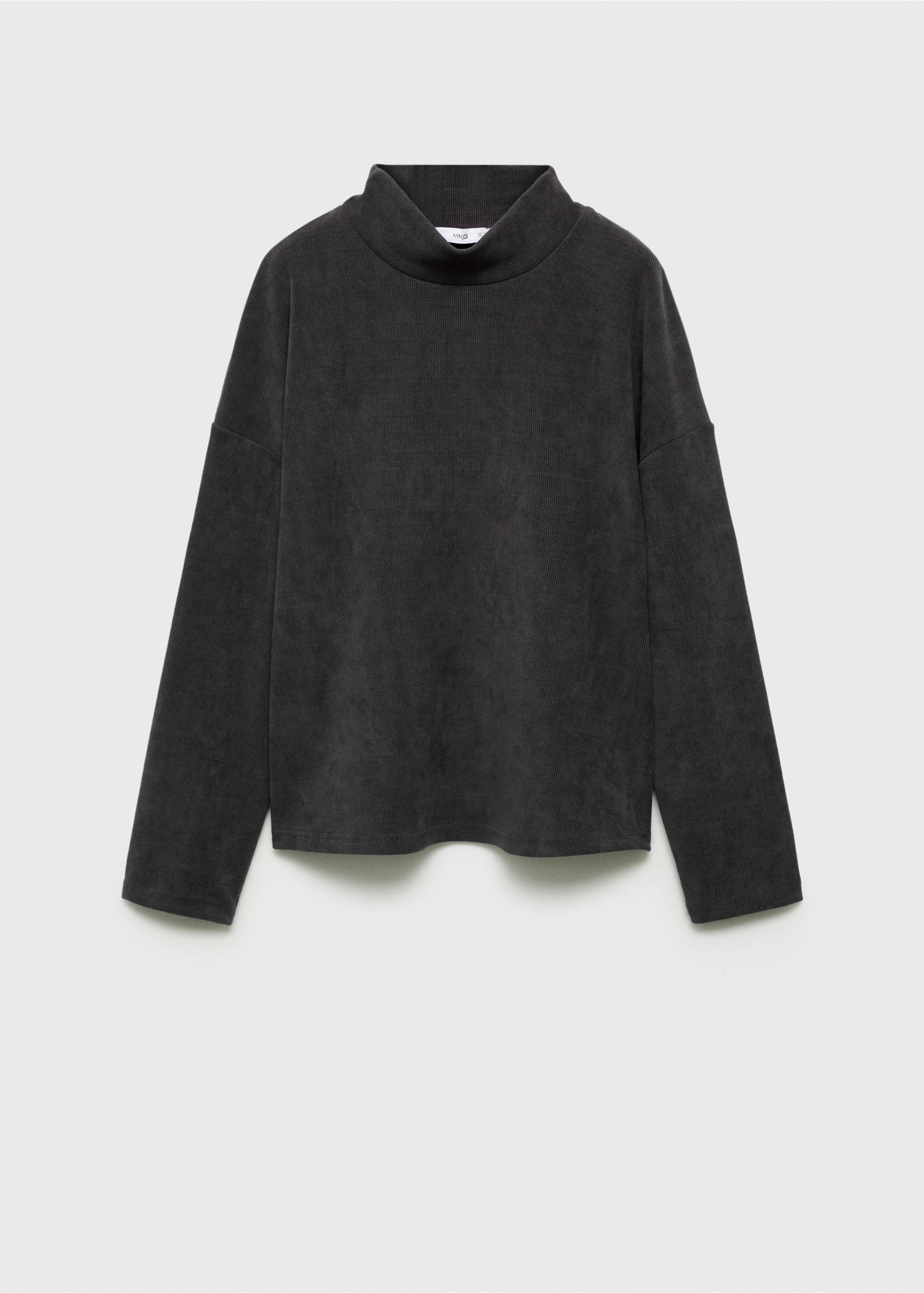 Corduroy sweatshirt with perkins neck - Article without model, Dark Heather Grey. Ref: 87030351-00.