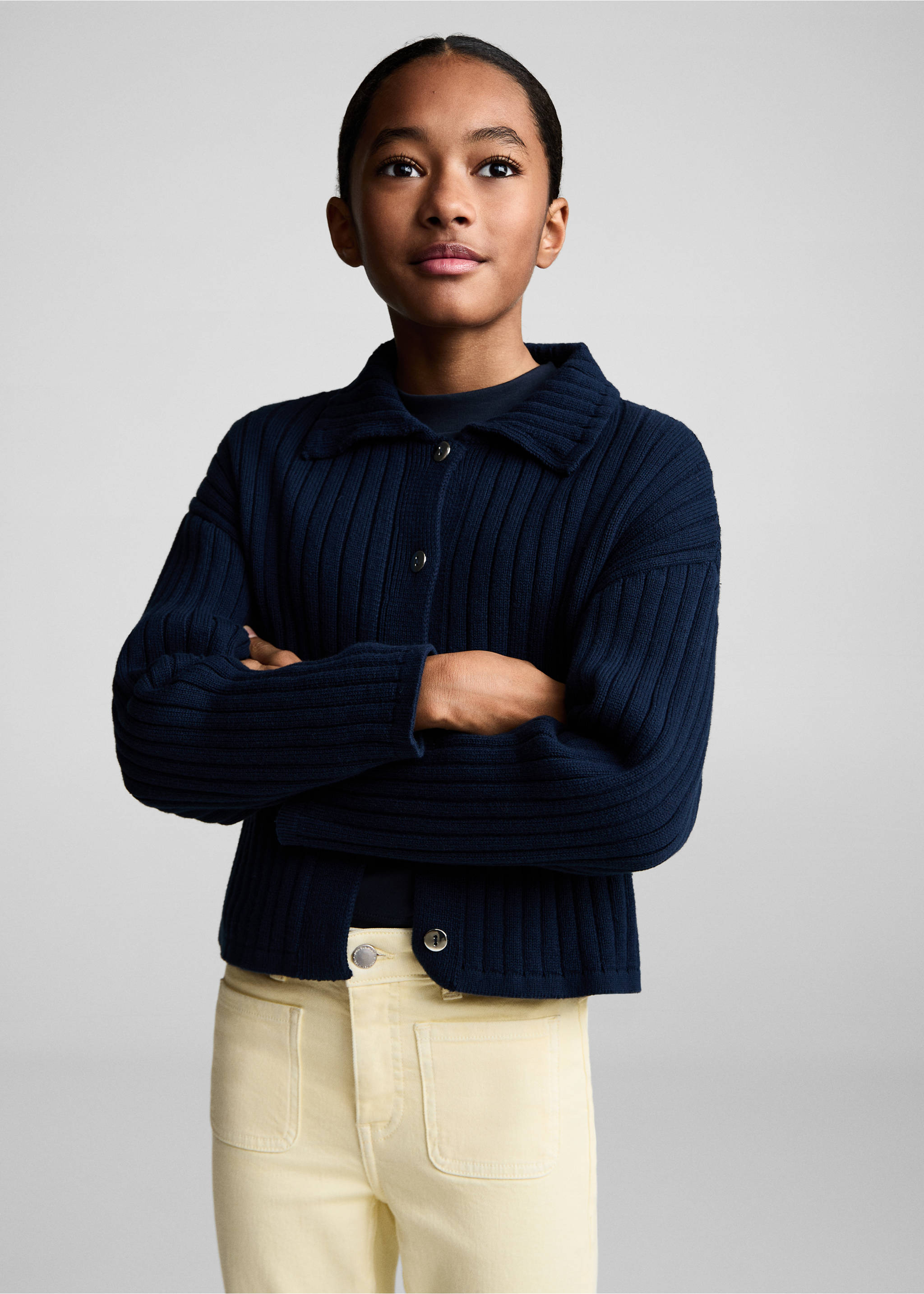 Flared jeans with pocket - Medium plane, Pastel Yellow. Ref: 87030424-00.