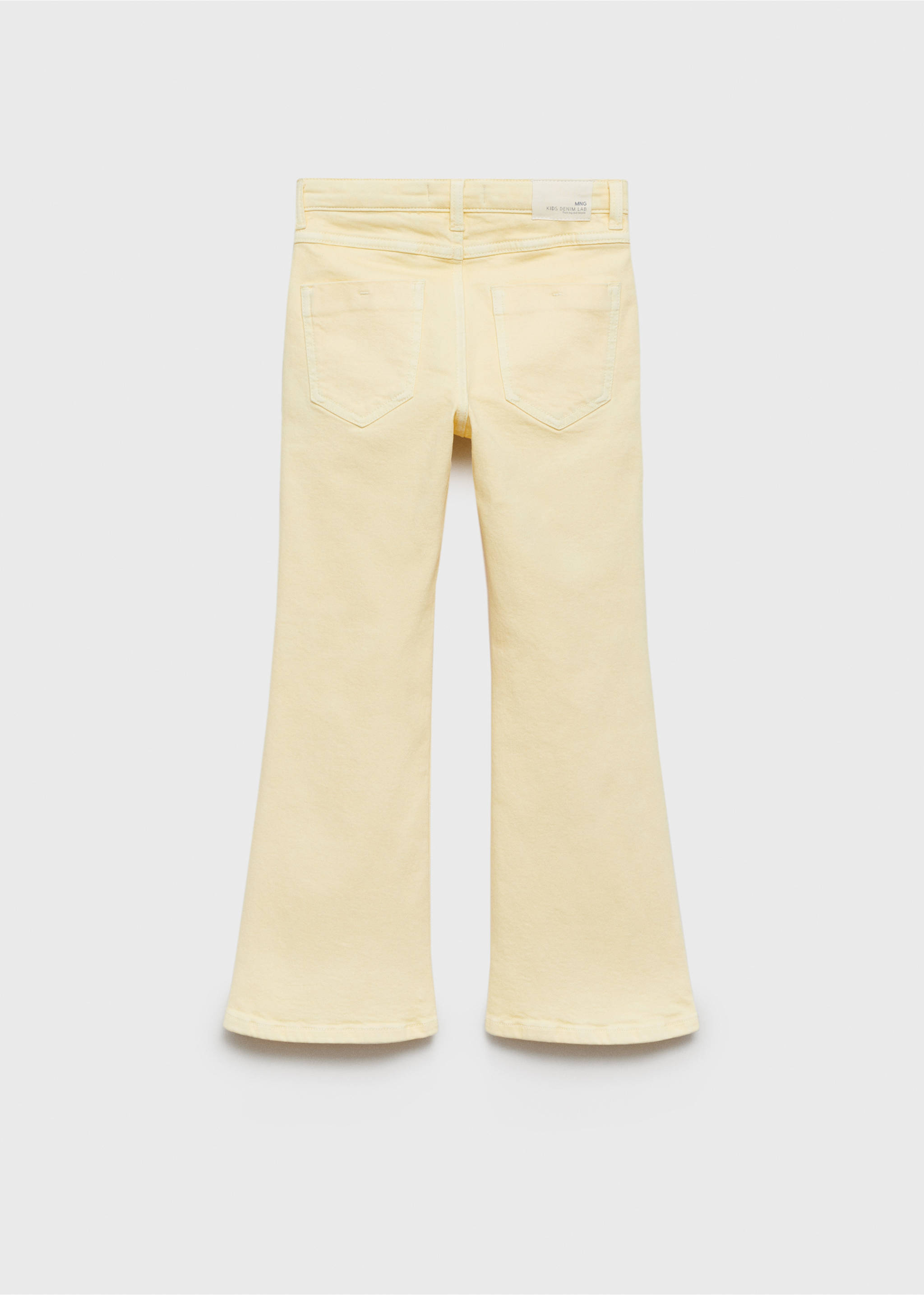 Flared jeans with pocket - Reverse of the article, Pastel Yellow. Ref: 87030424-00.
