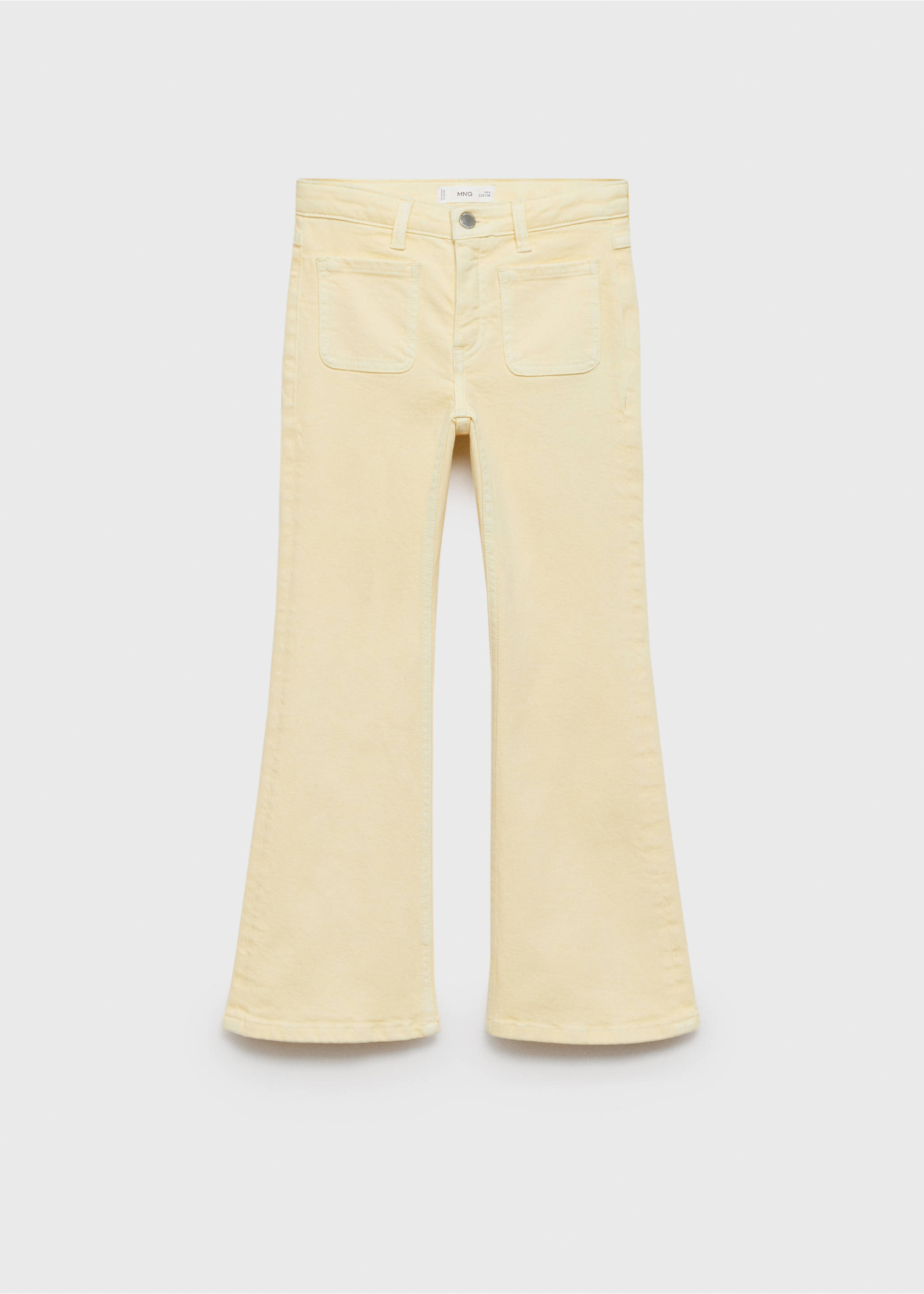 Flared jeans with pocket - Article without model, Pastel Yellow. Ref: 87030424-00.