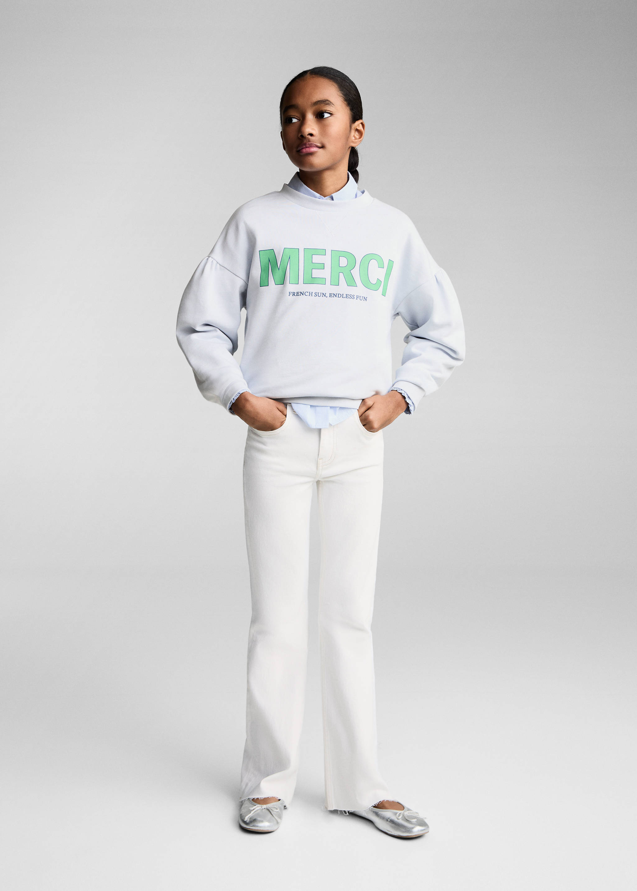 Frayed low-rise skinny jeans - General plane