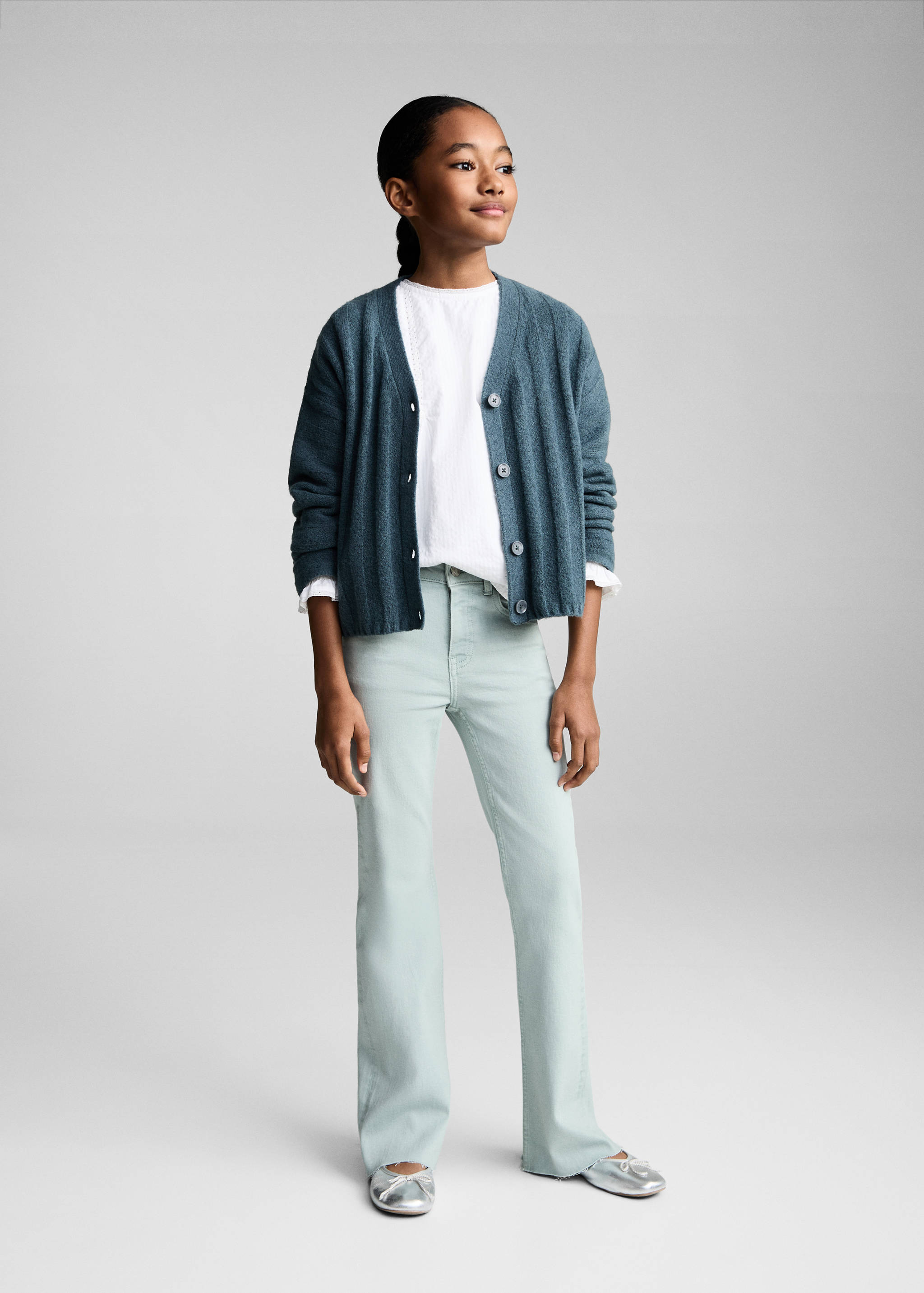 Frayed low-rise skinny jeans - General plane