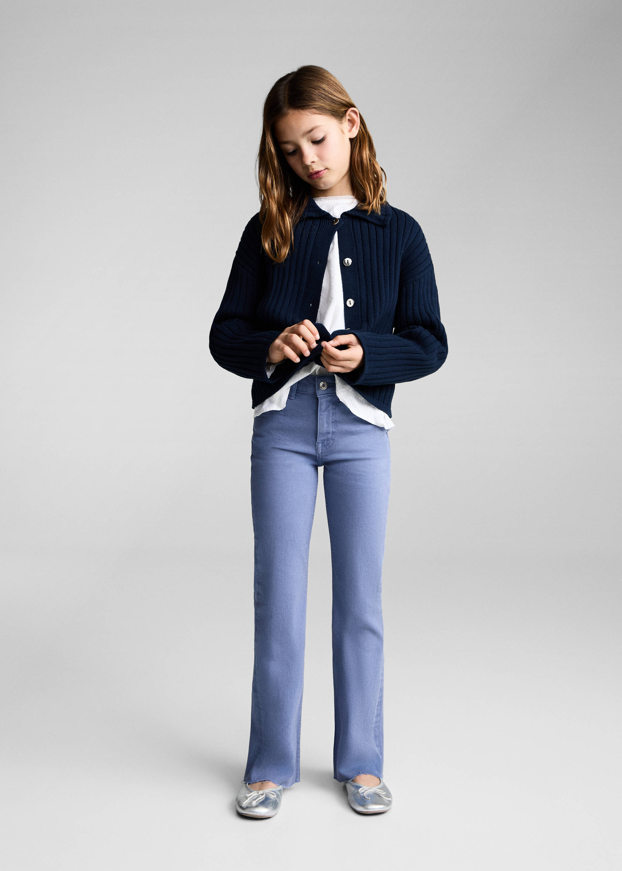 Frayed low-rise skinny jeans - General plane