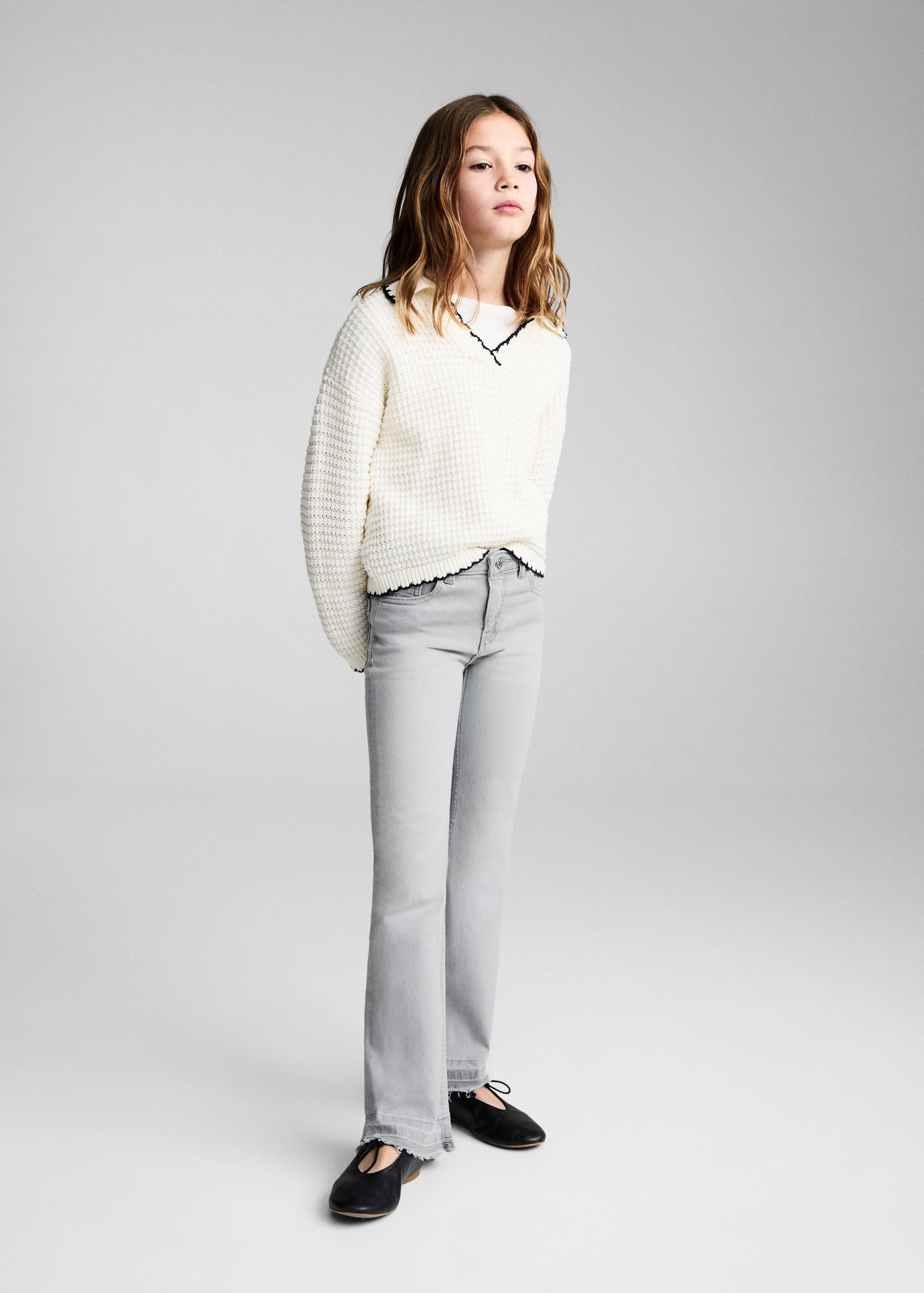 Frayed low-rise skinny jeans - General plane