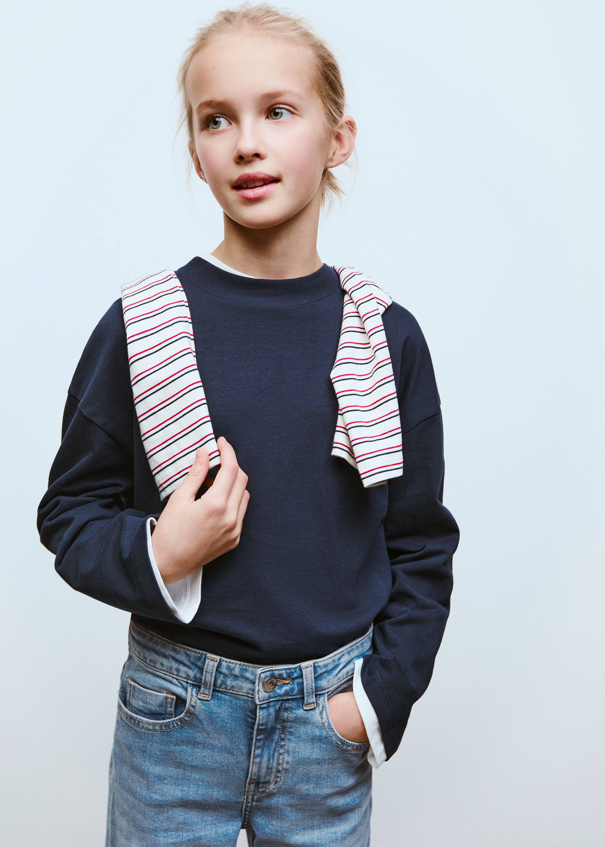 Frayed low-rise skinny jeans - Medium plane