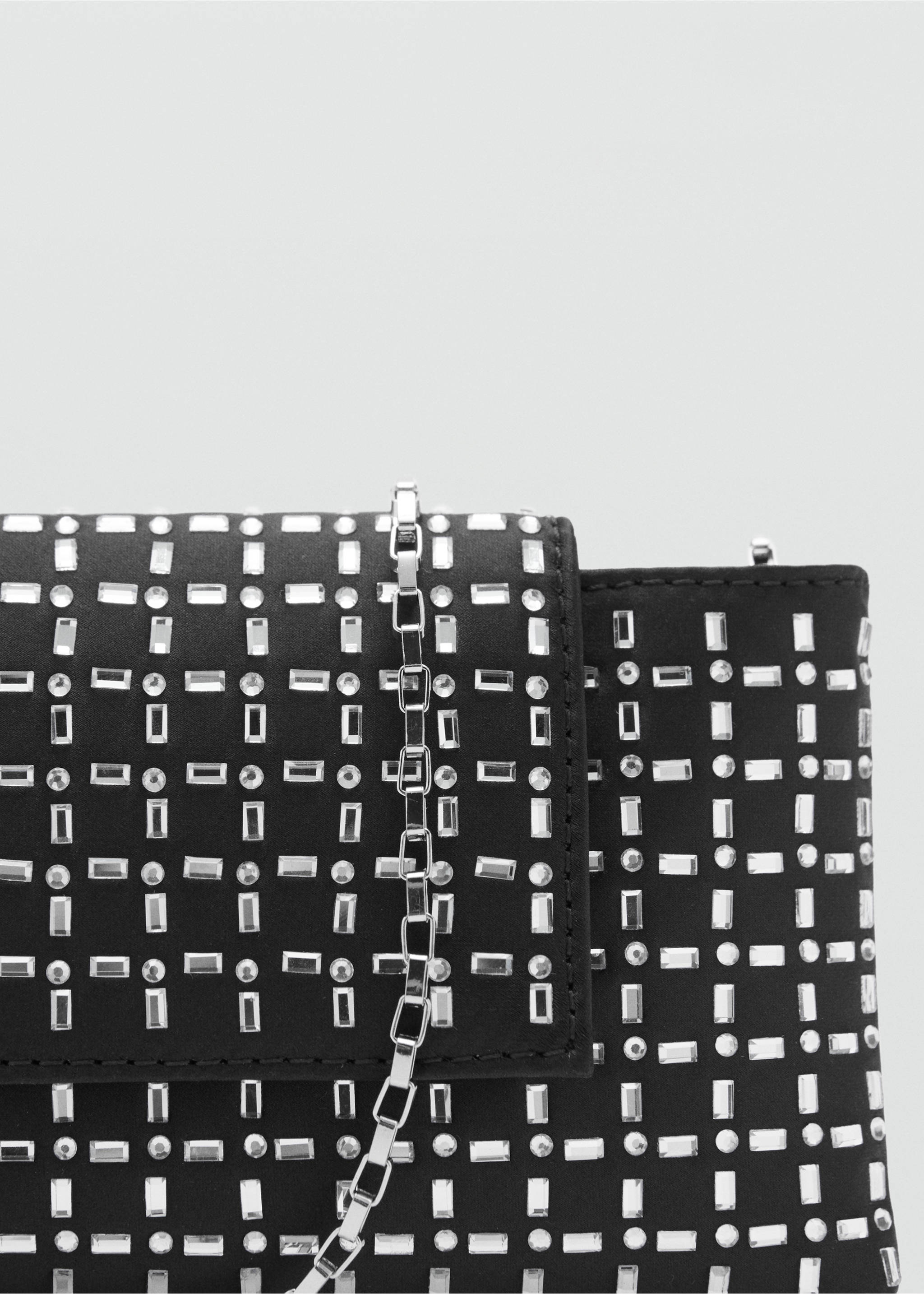 Crystal shoulder bag - Details of the article 1, Black. Ref: 87030429-00.