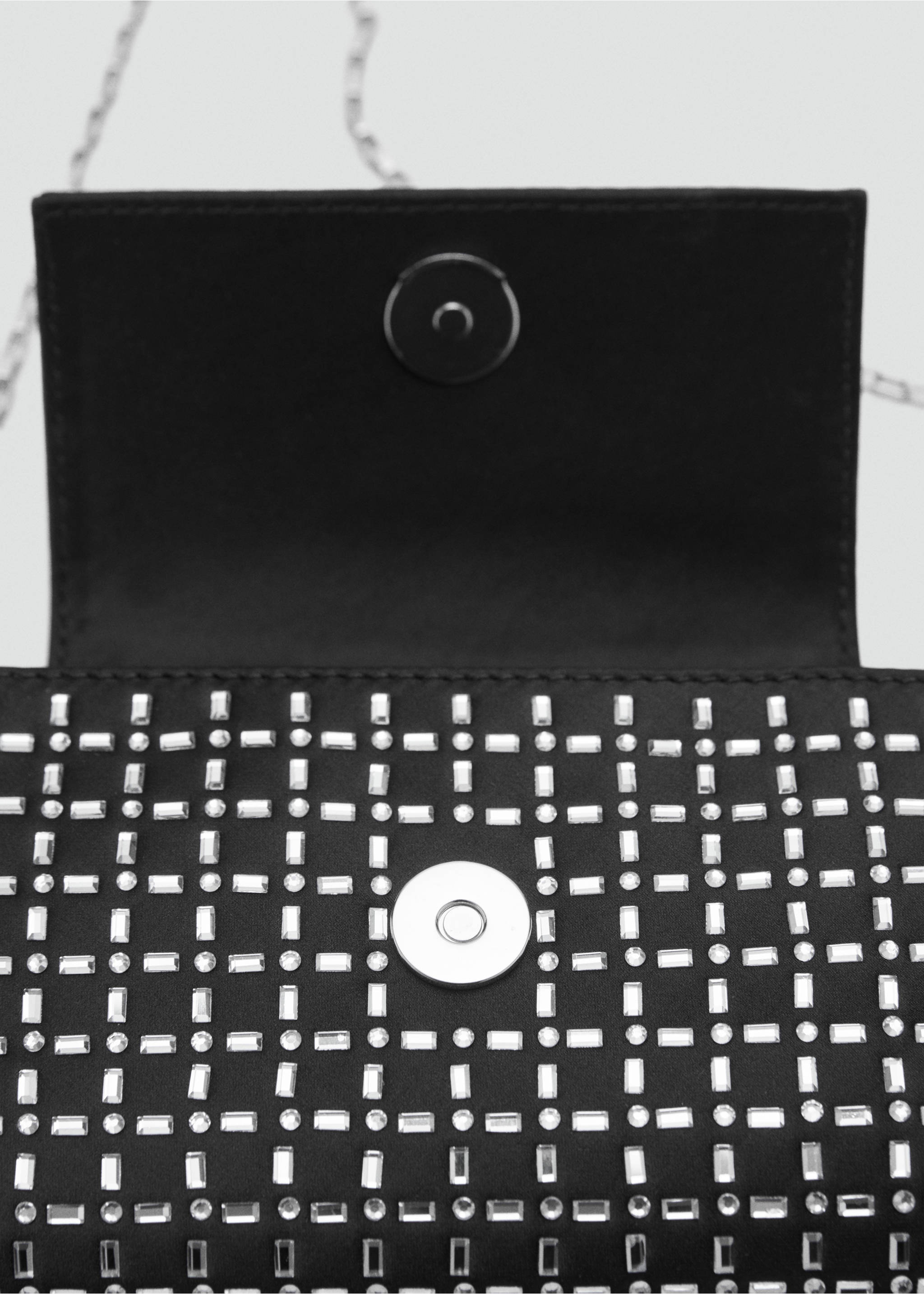 Crystal shoulder bag - Details of the article 2, Black. Ref: 87030429-00.