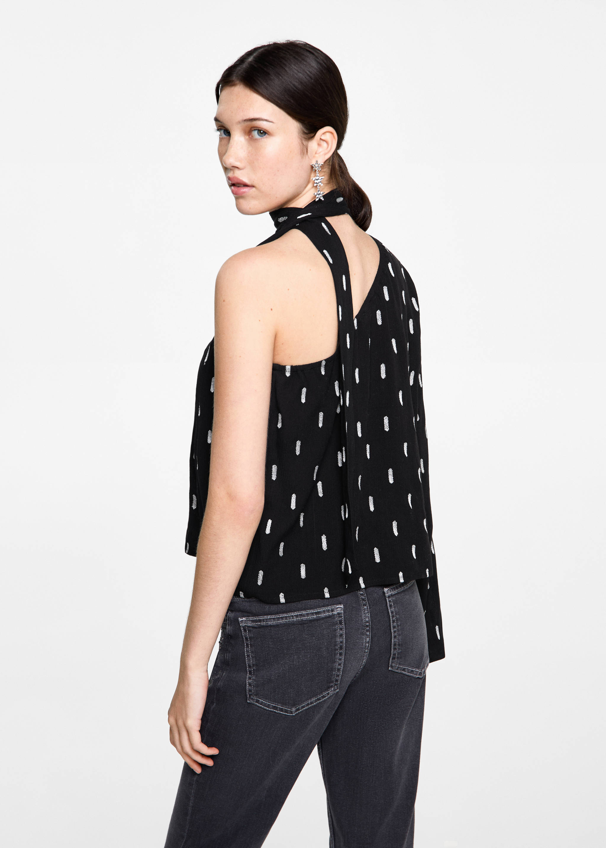 Asymmetrical printed blouse - Reverse of the article