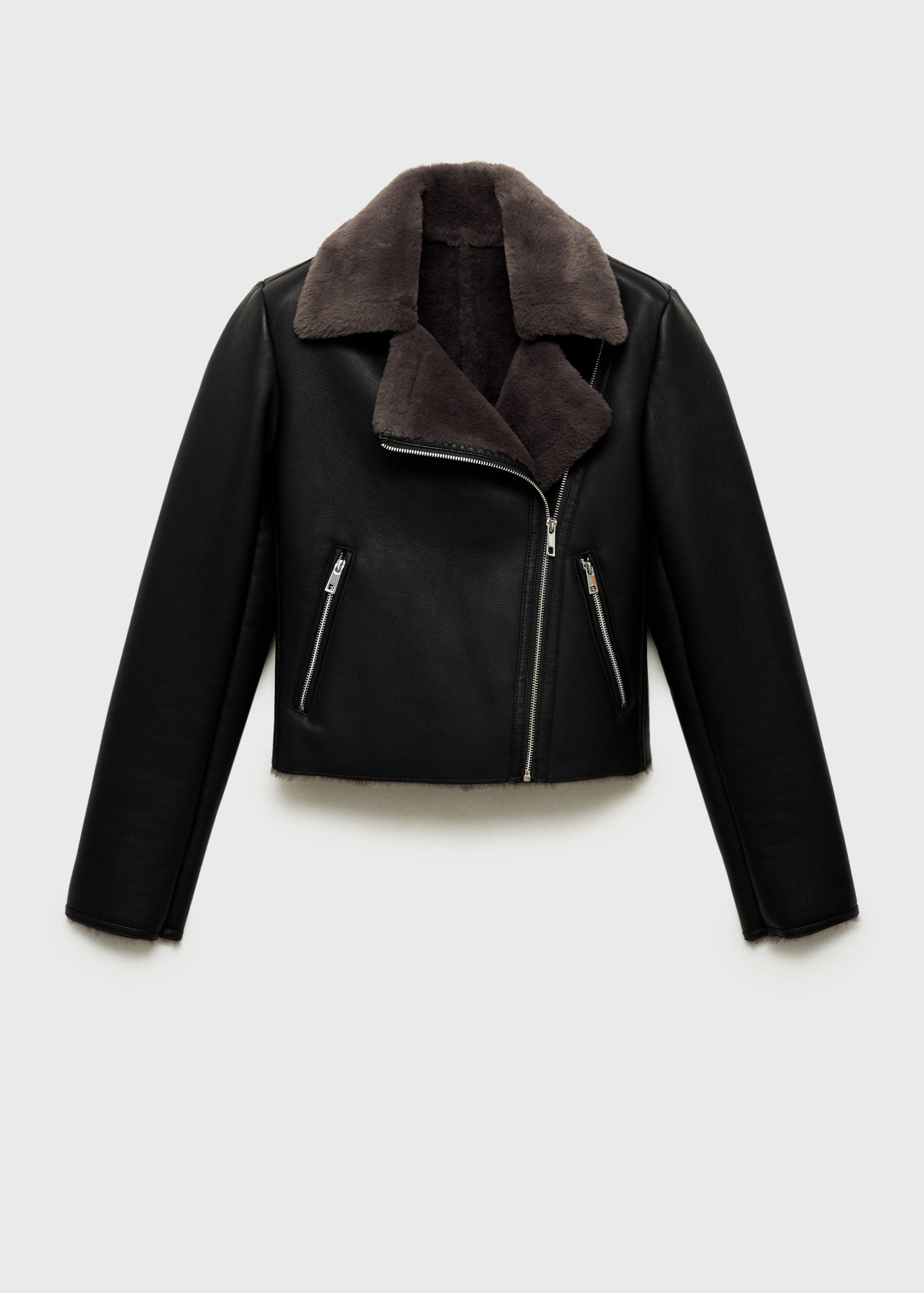 Double-Face-Jacke mit Ledereffekt - Artikel ohne Model