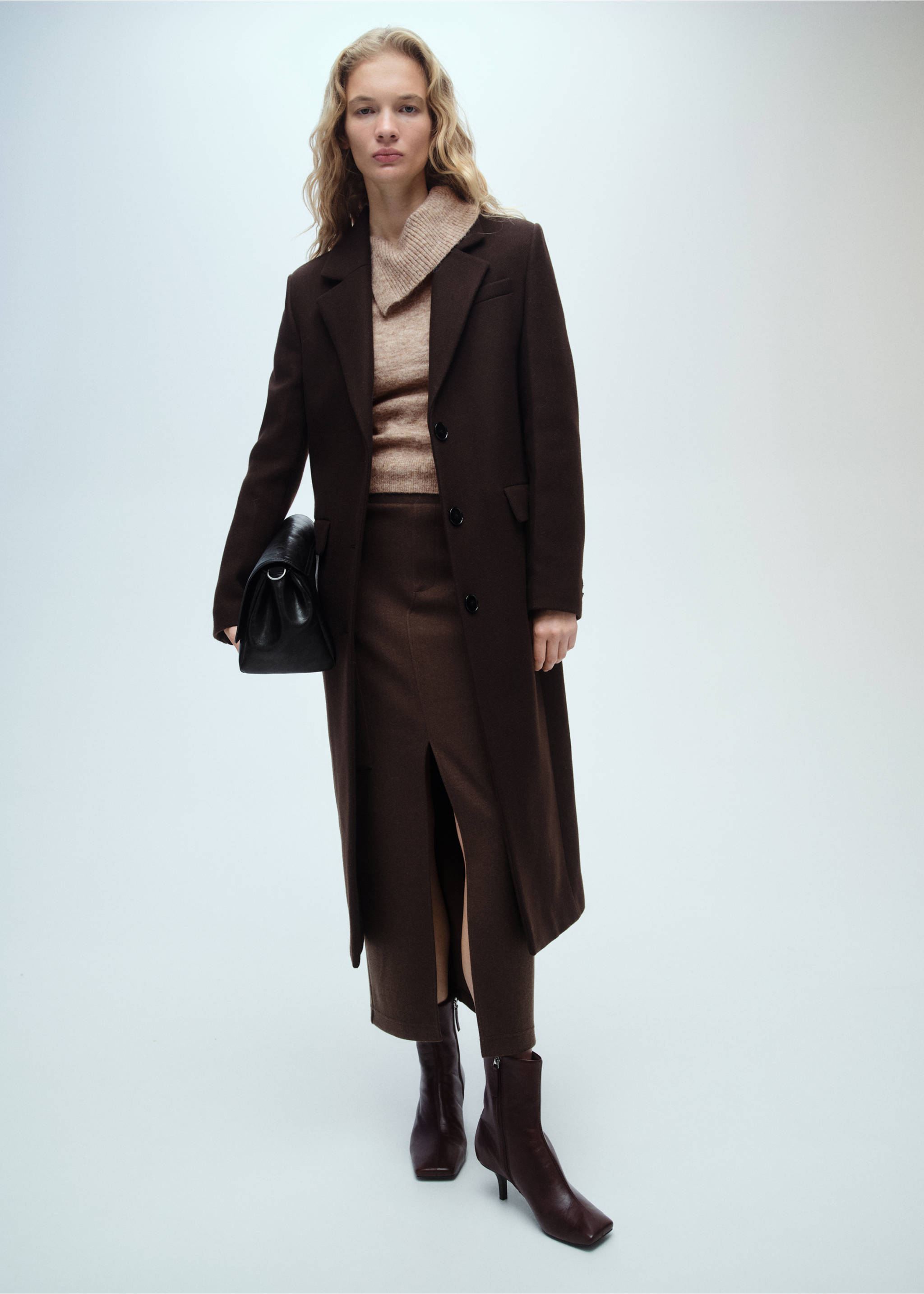 Sweater with wraparound lapel neck - General plane, Light/Pastel Grey. Ref: 87030434-00.