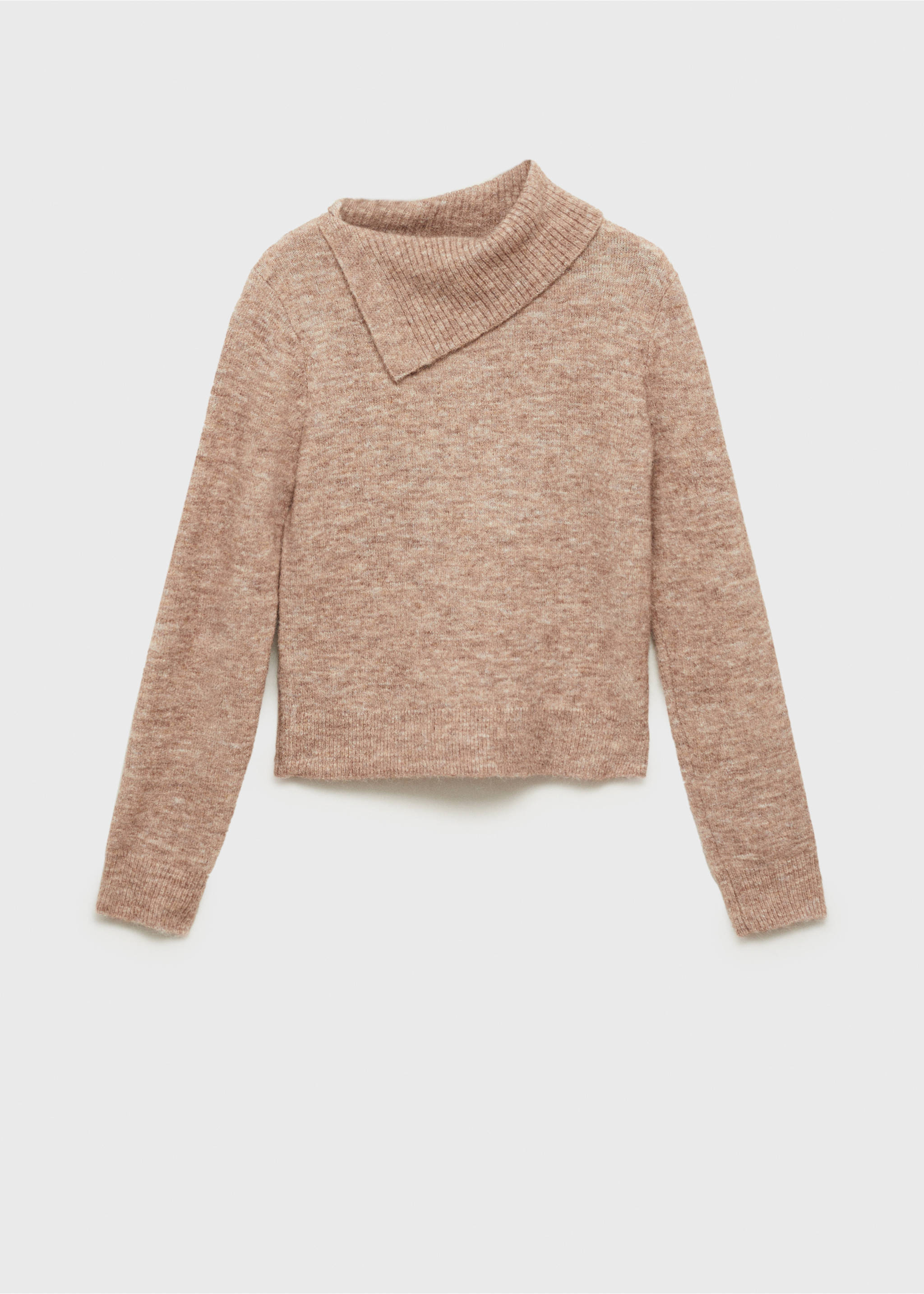 Sweater with wraparound lapel neck - Article without model, Light/Pastel Grey. Ref: 87030434-00.