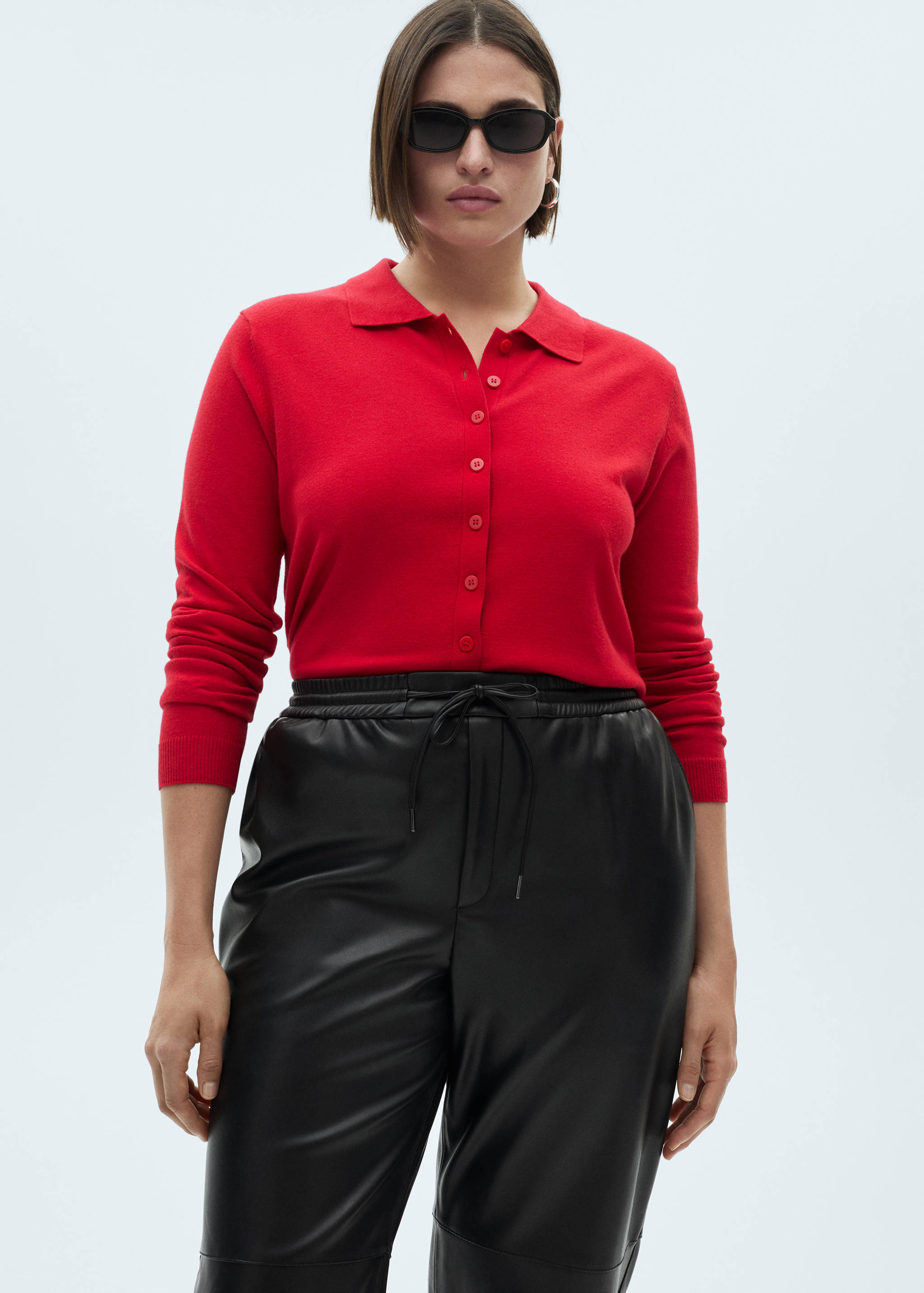 Pantalón cintura elástica efecto piel - Detalle del artículo 4