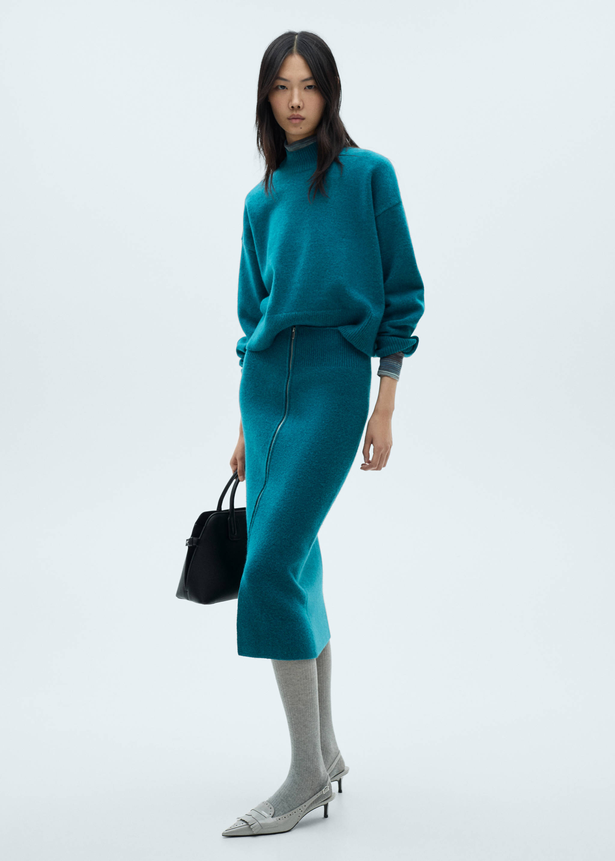 Pull-over maille col montant - Plan général