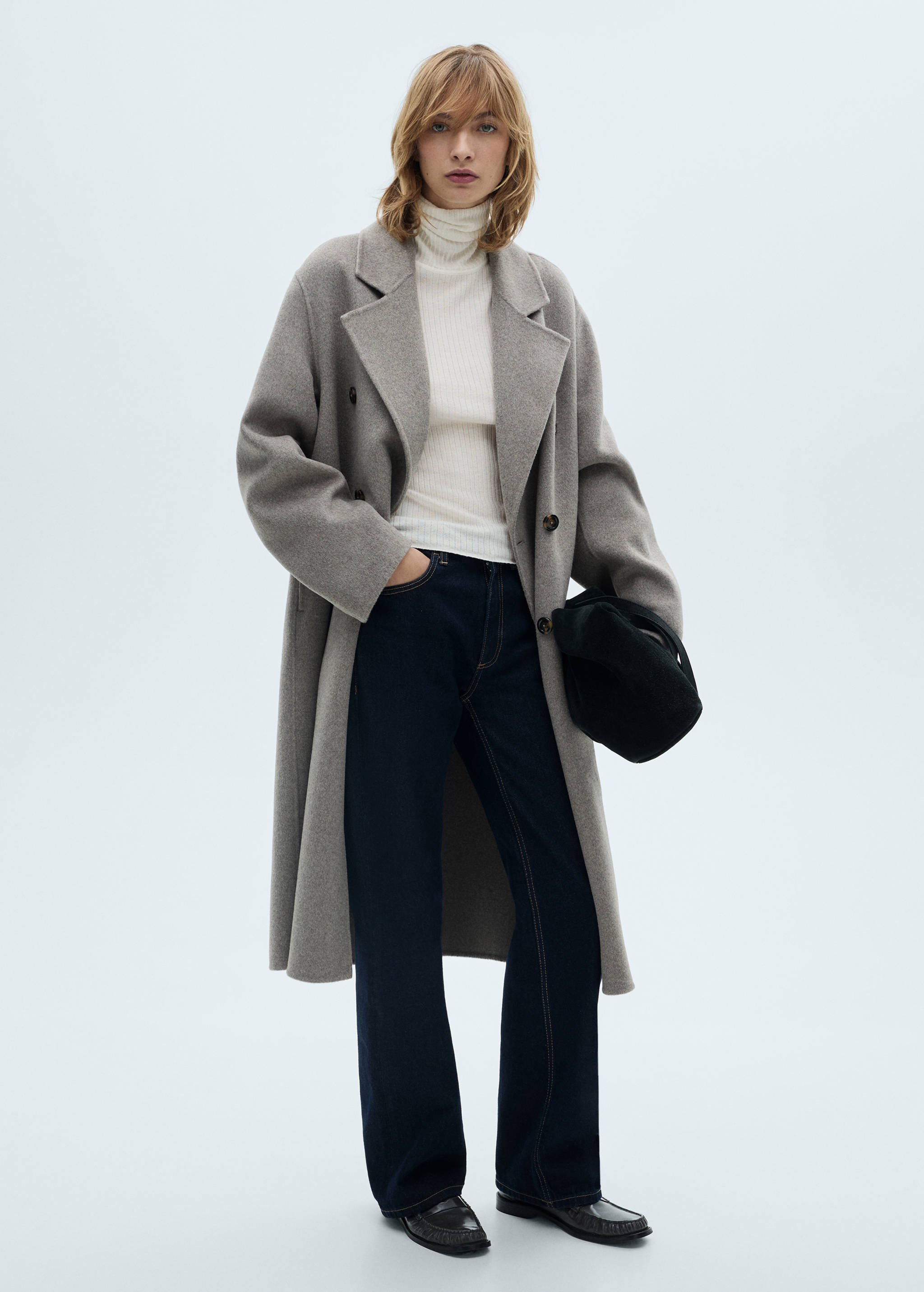 Pull-over laine mélangée col roulé - Plan général