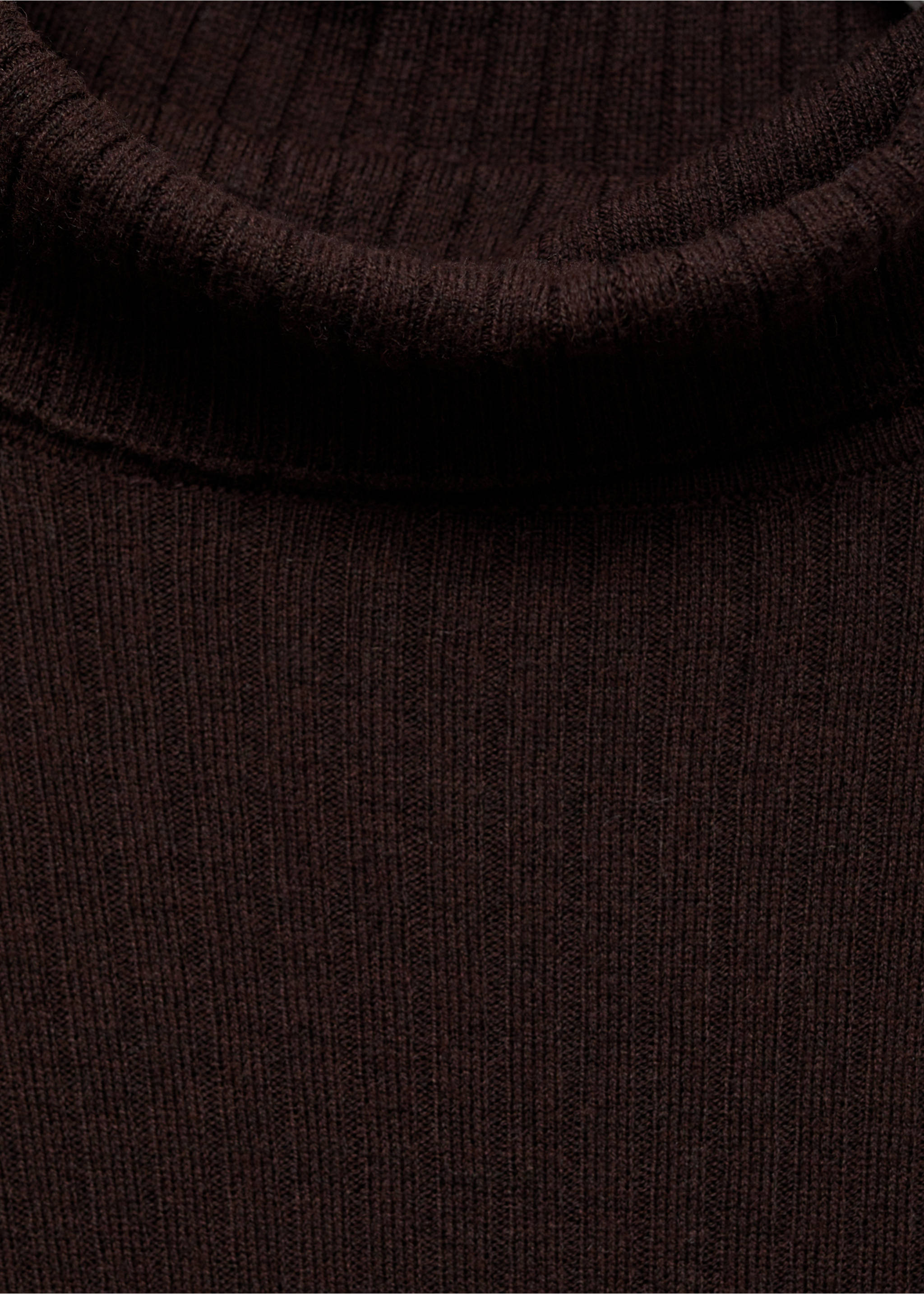 Wool blend turtleneck sweater - Details of the article 0, Chocolate. Ref: 87030441-00.