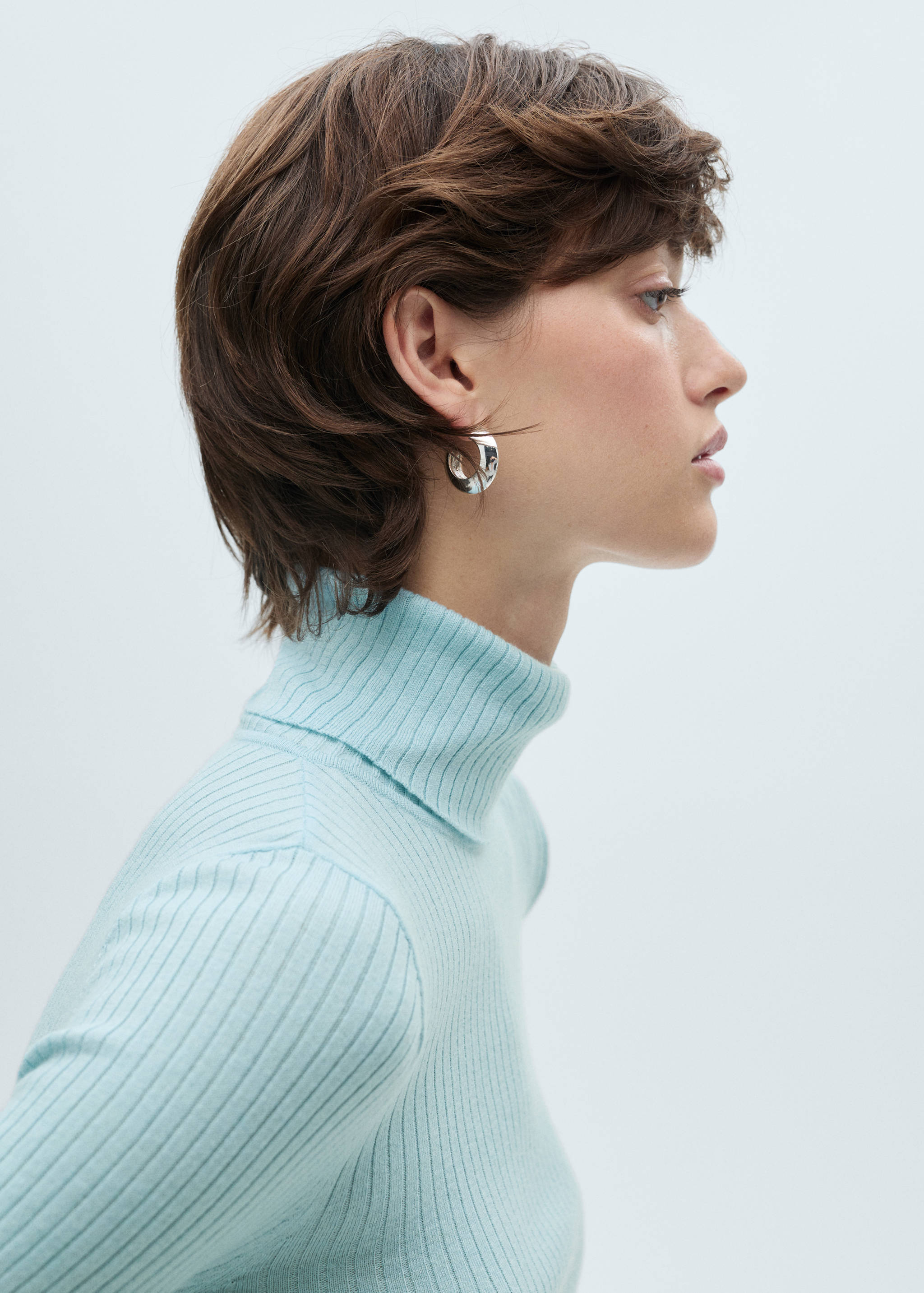 Pull-over laine mélangée col roulé - Détail de l'article 1