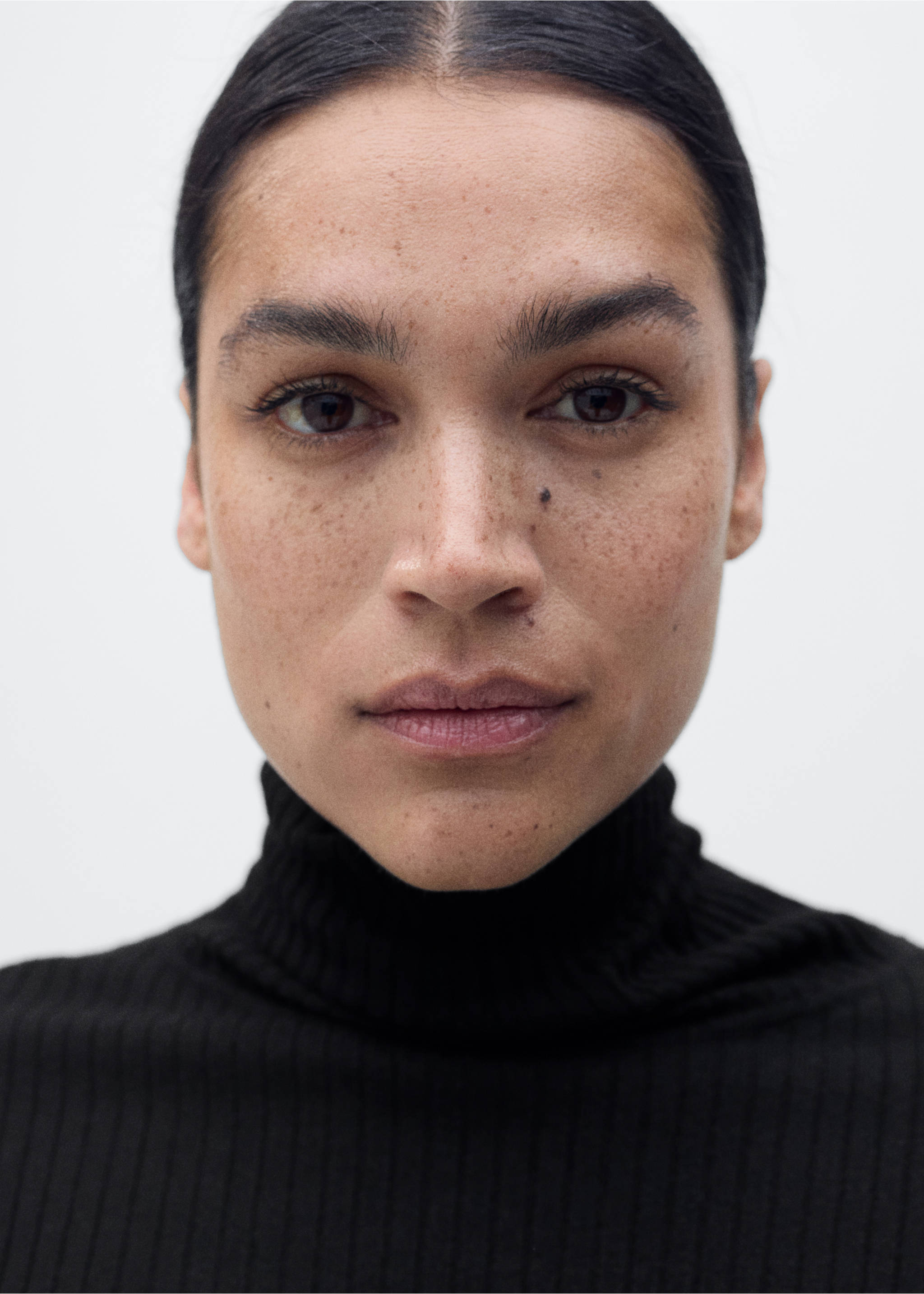 Wool blend turtleneck sweater - Details of the article 4, Black. Ref: 87030441-00.