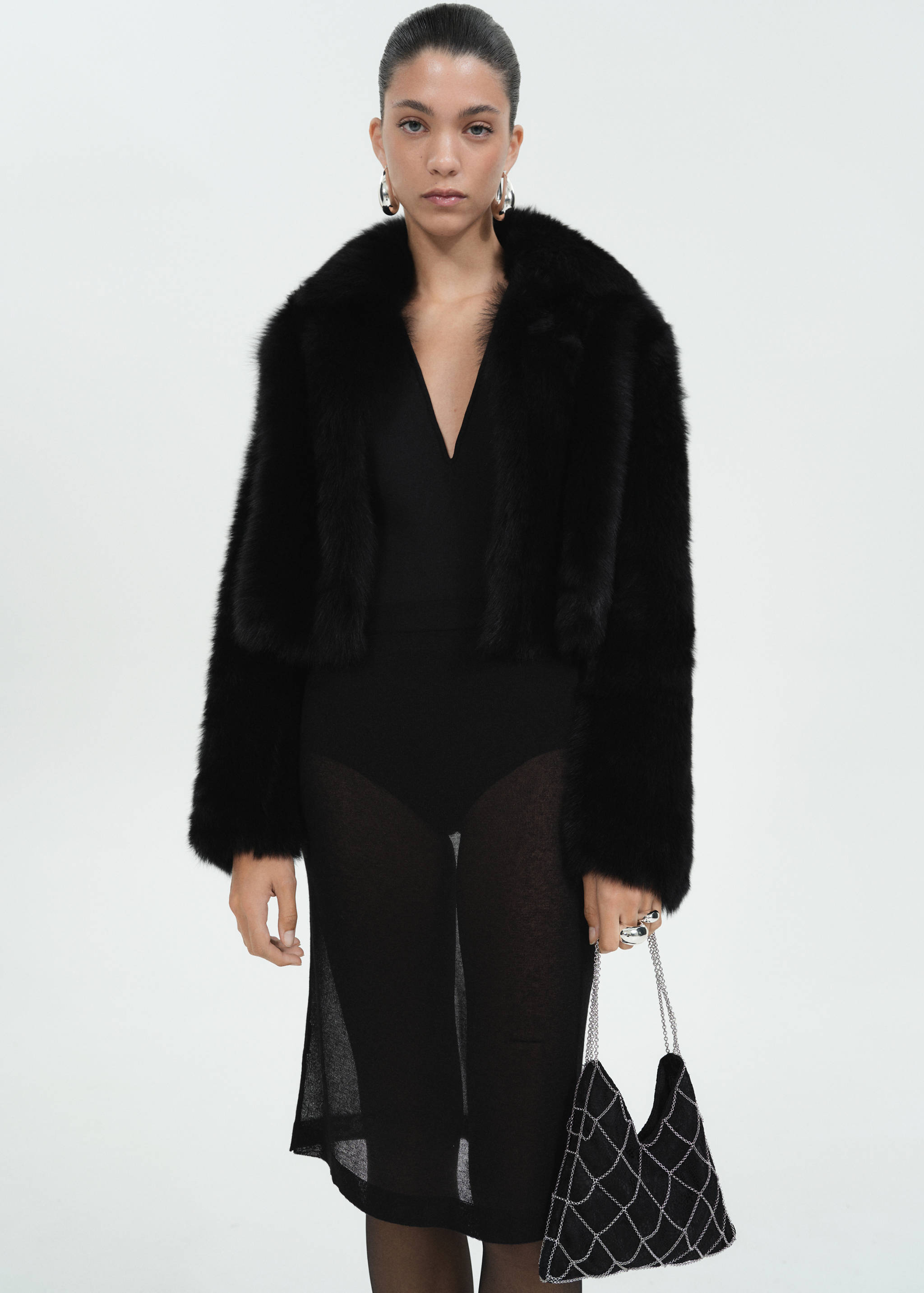 Guipure mesh chain bag - General plane