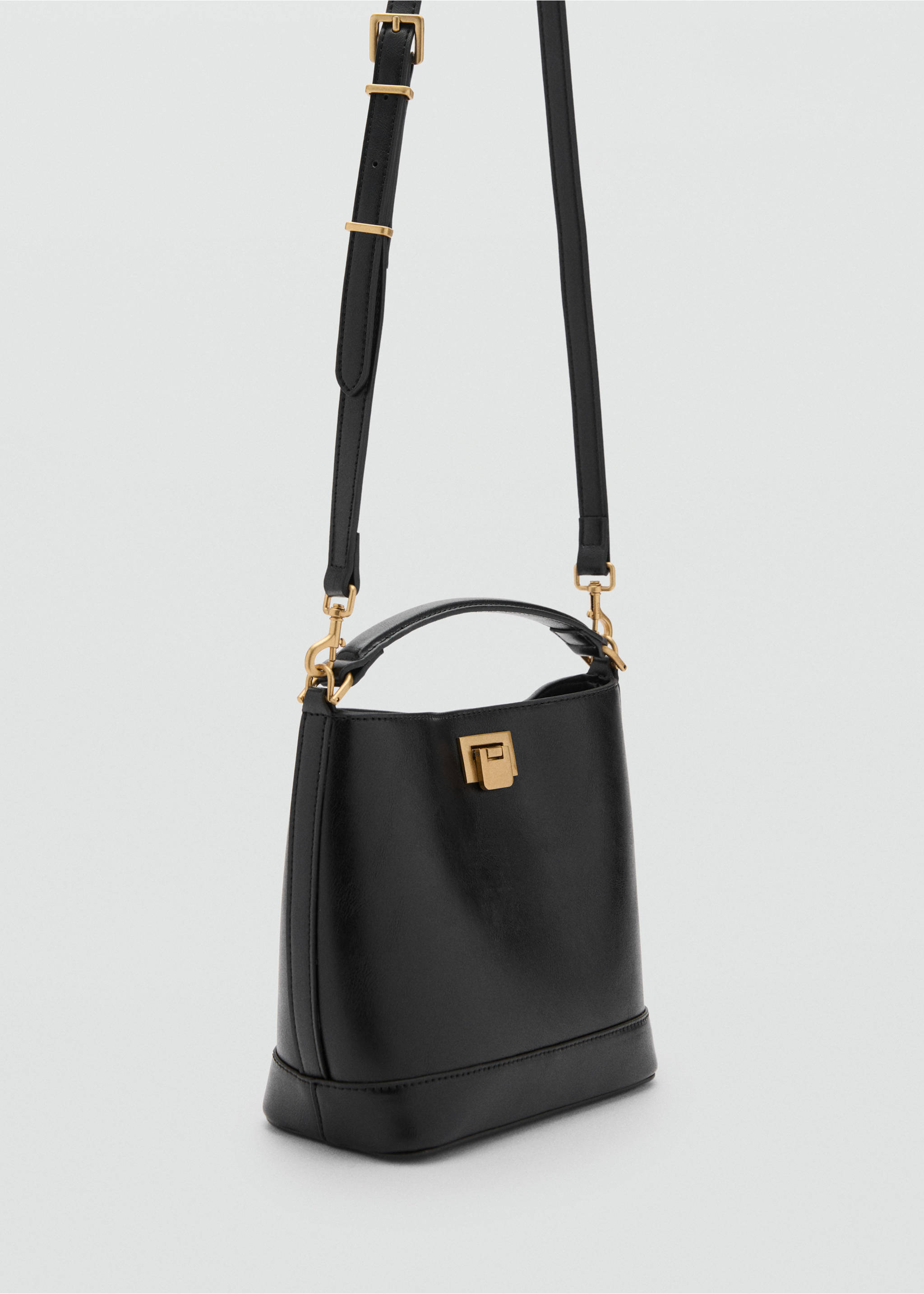 Mini shopper bag with metallic detail - Medium plane, Leather. Ref: 87030451-00.