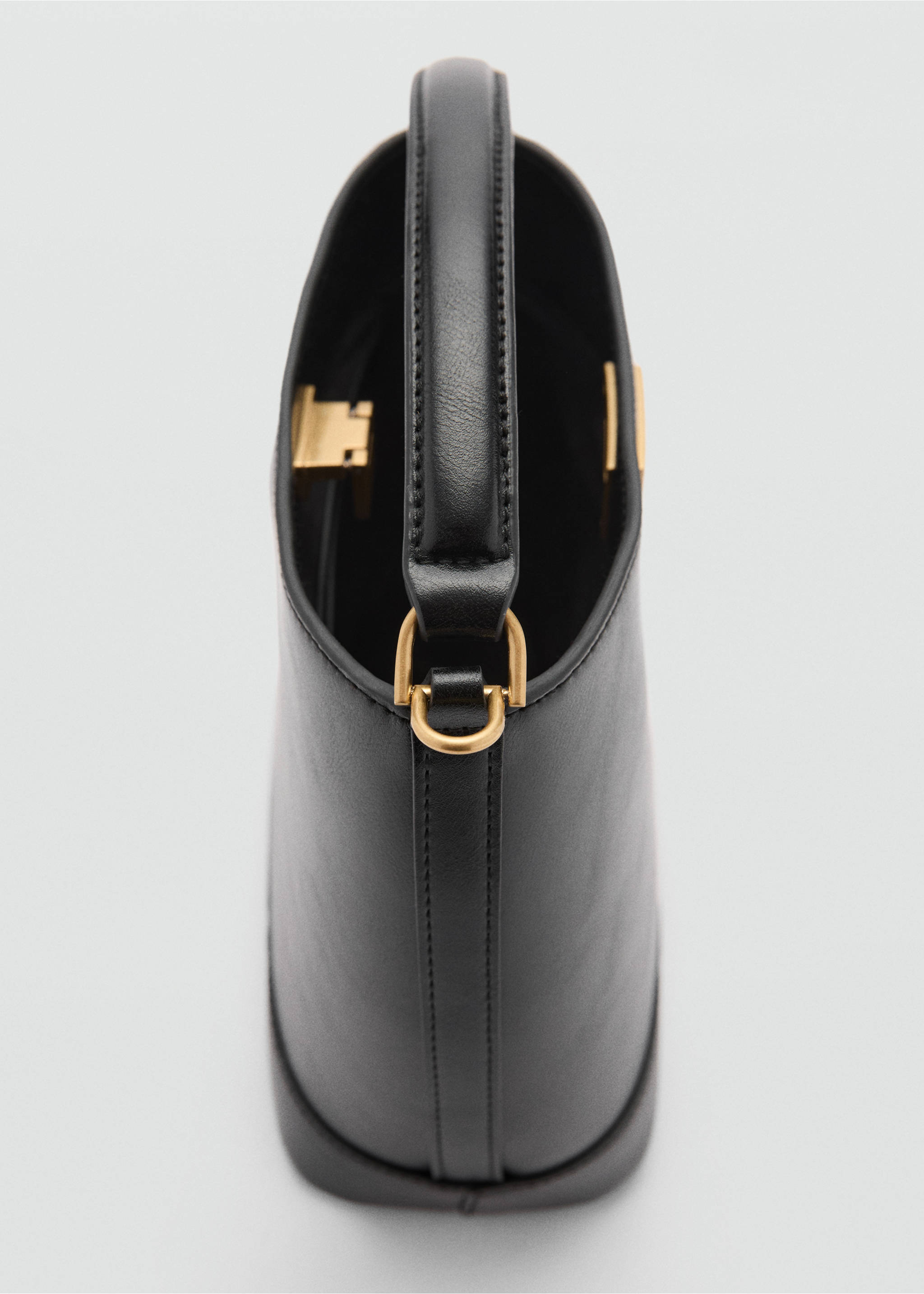 Mini shopper bag with metallic detail - Details of the article 2, Leather. Ref: 87030451-00.