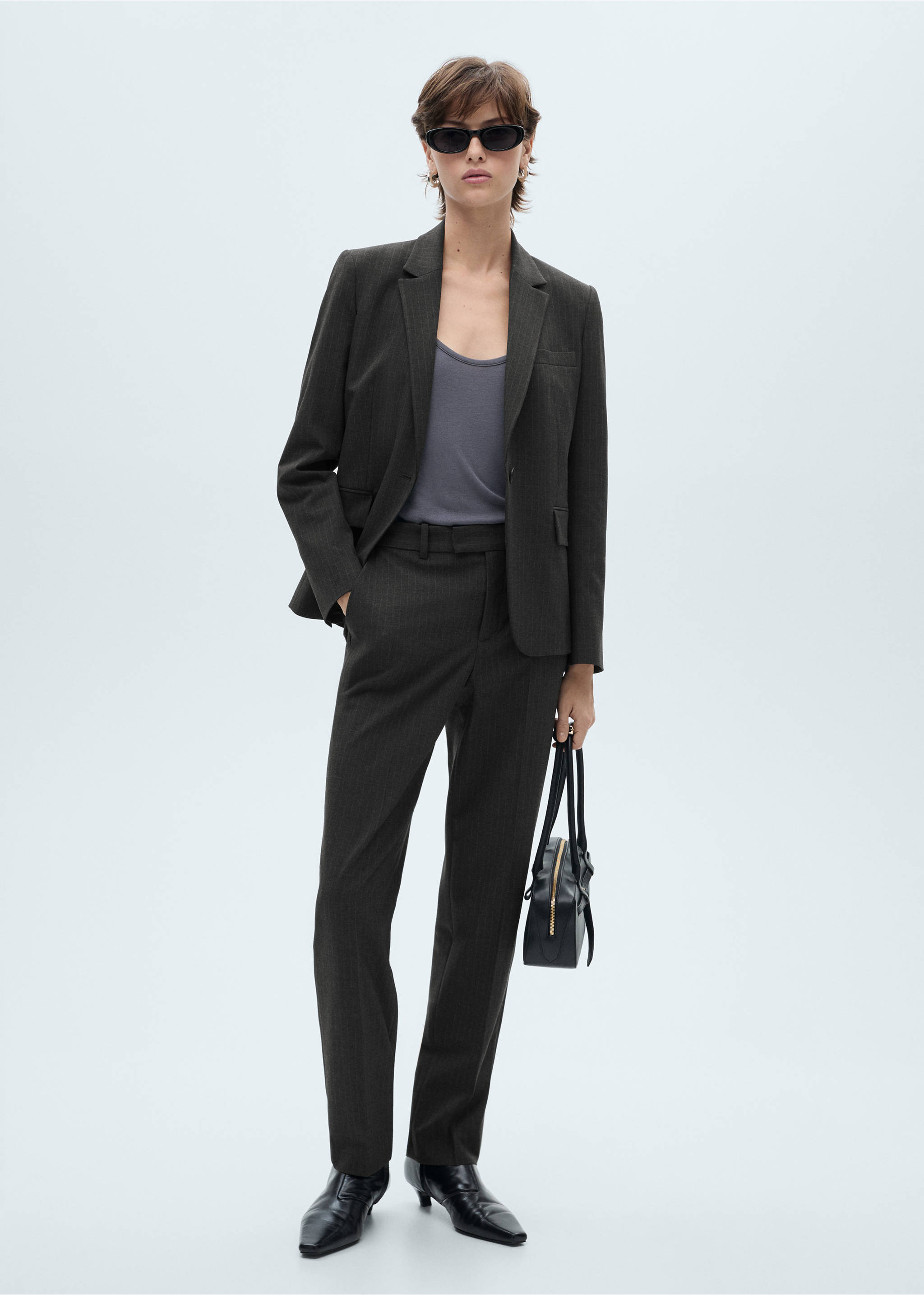 Pinstripe suit blazer - General plane, Dark Heather Grey. Ref: 87030453-00.