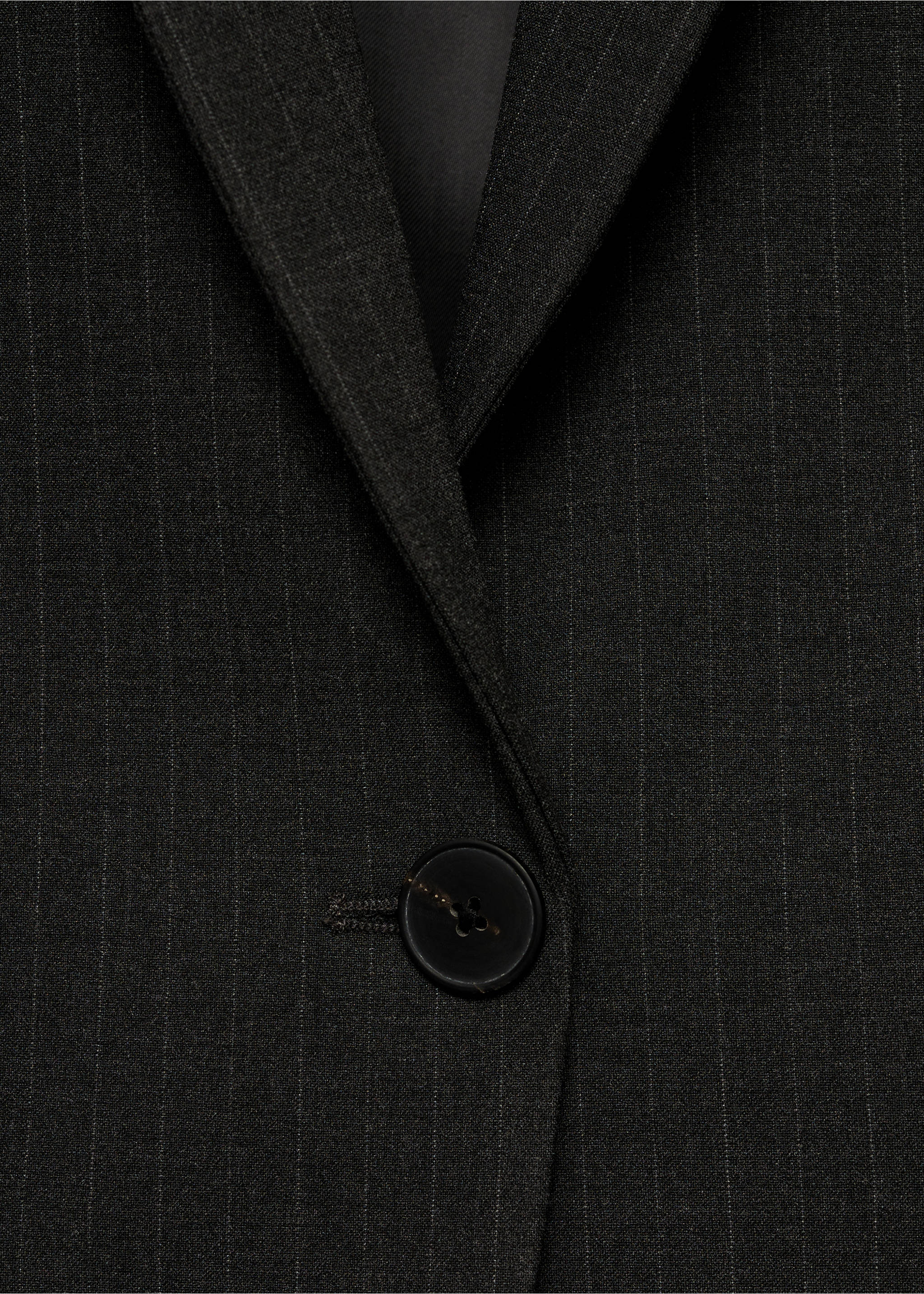 Pinstripe suit blazer - Details of the article 8, Dark Heather Grey. Ref: 87030453-00.