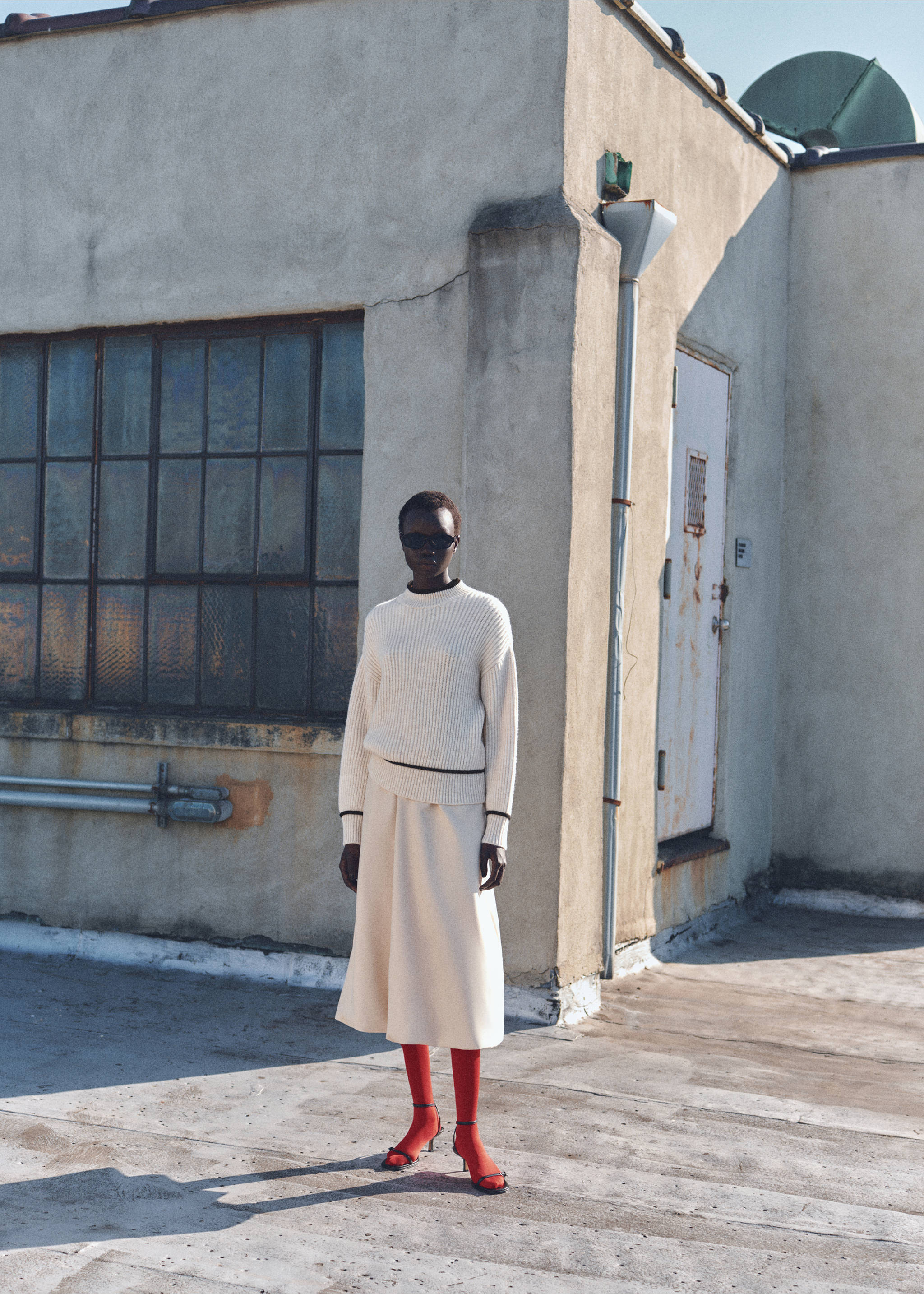 Perkins-neck sweater with contrasting details - General plane, Beige. Ref: 87030454-00.