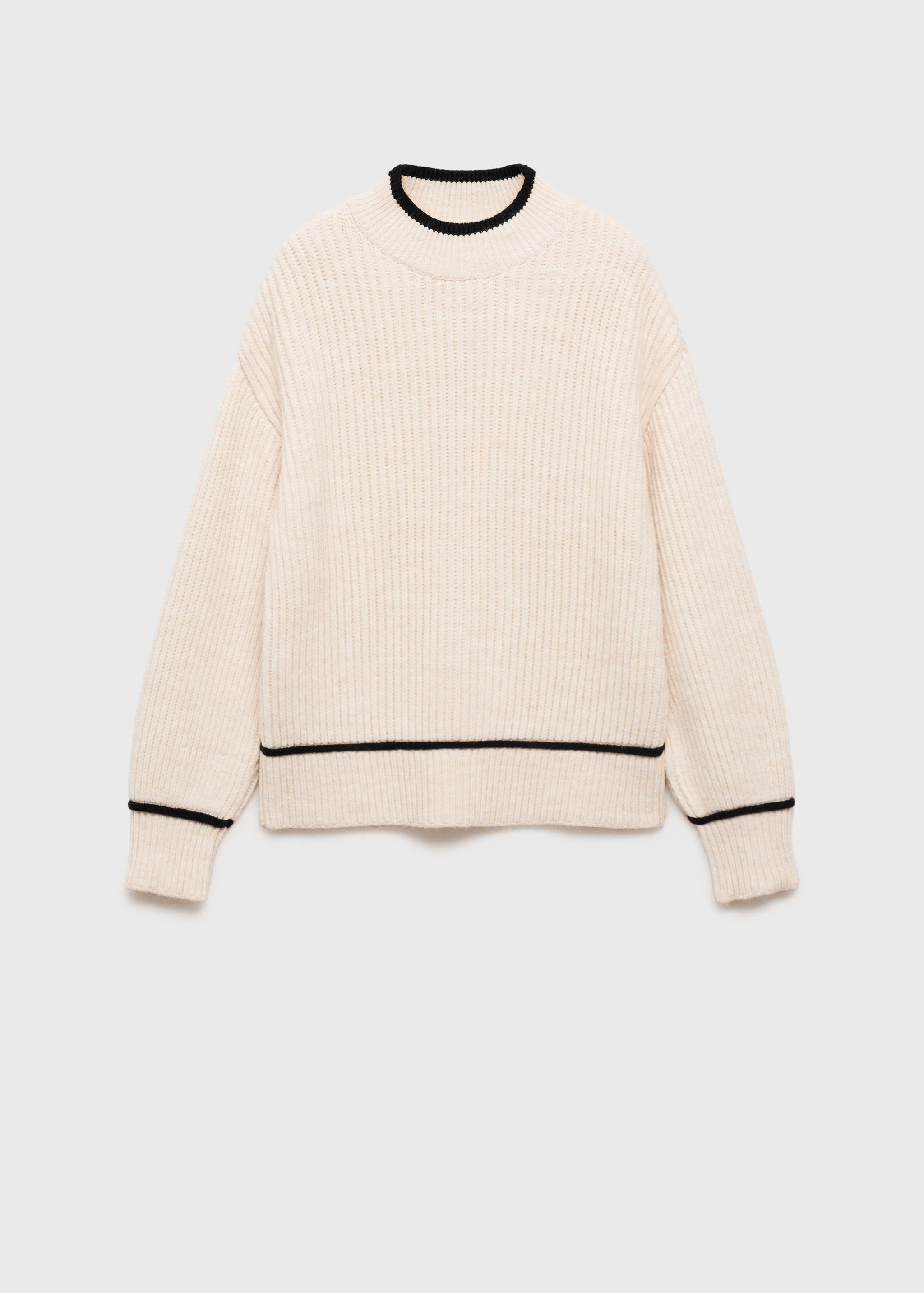 Pullover mit halbhoher Kragen und Kontrastdetails - Artikel ohne Model