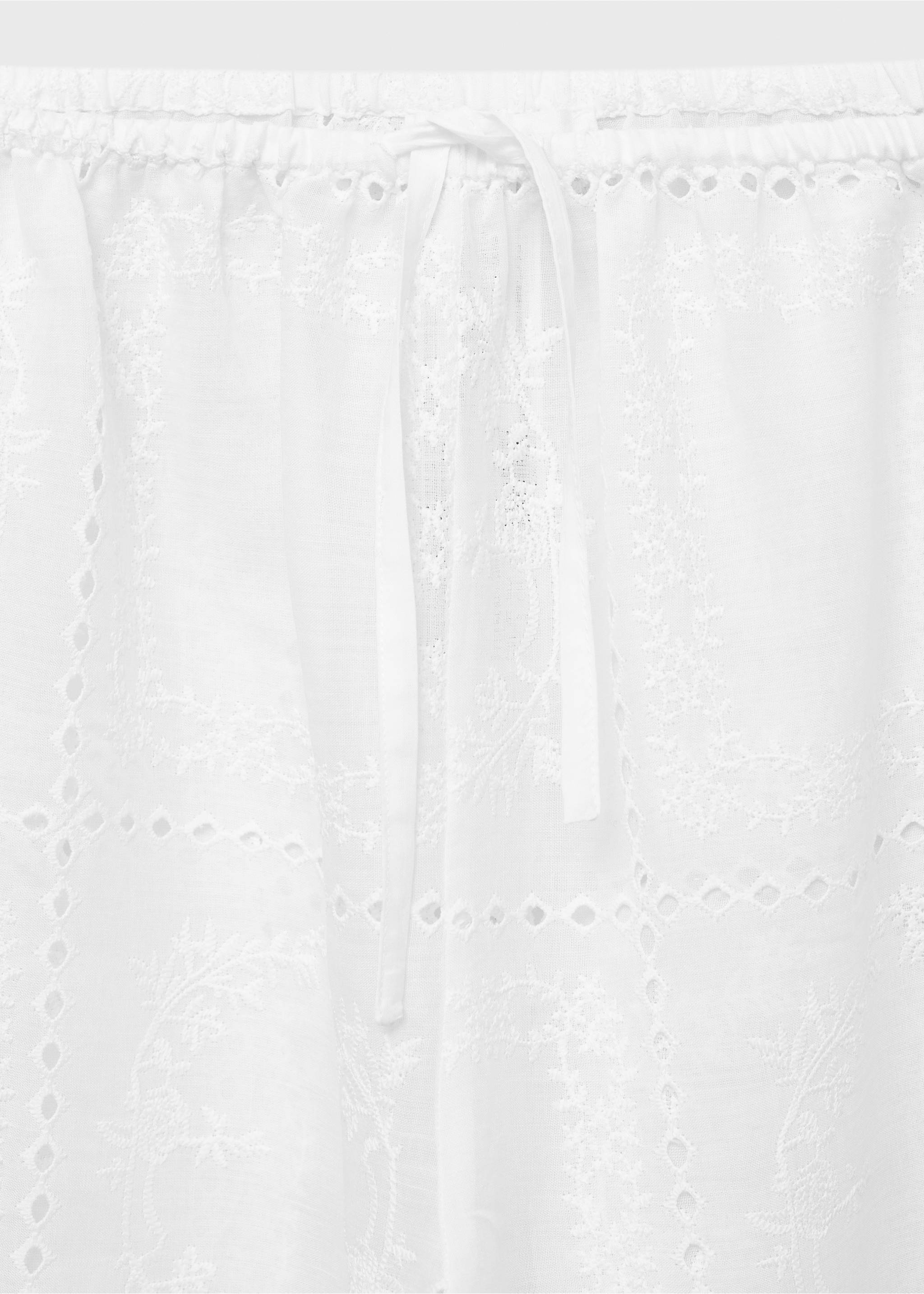 100% hímzett ramie nadrág - A termék adatai 8, Fehér. Ref: 87030459-00.