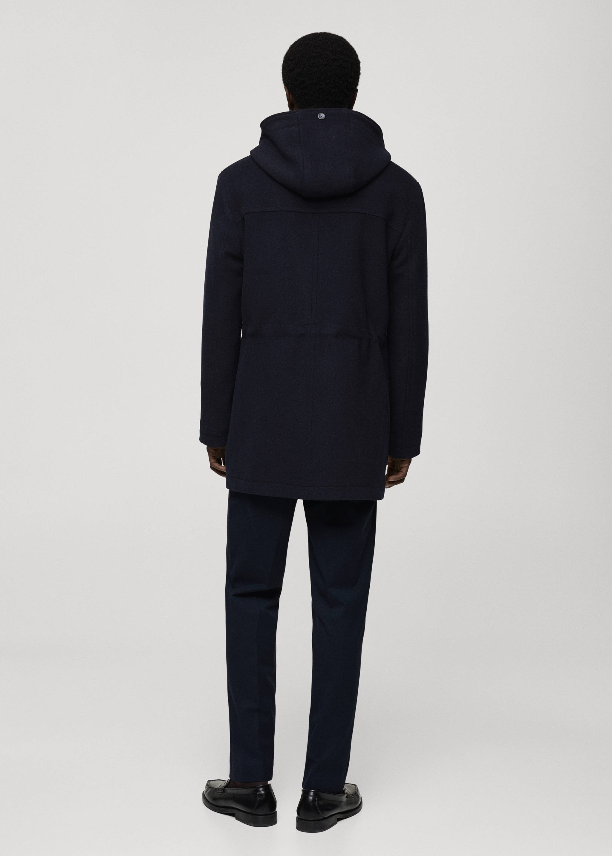 Hooded wool coat - Reverse of the article
