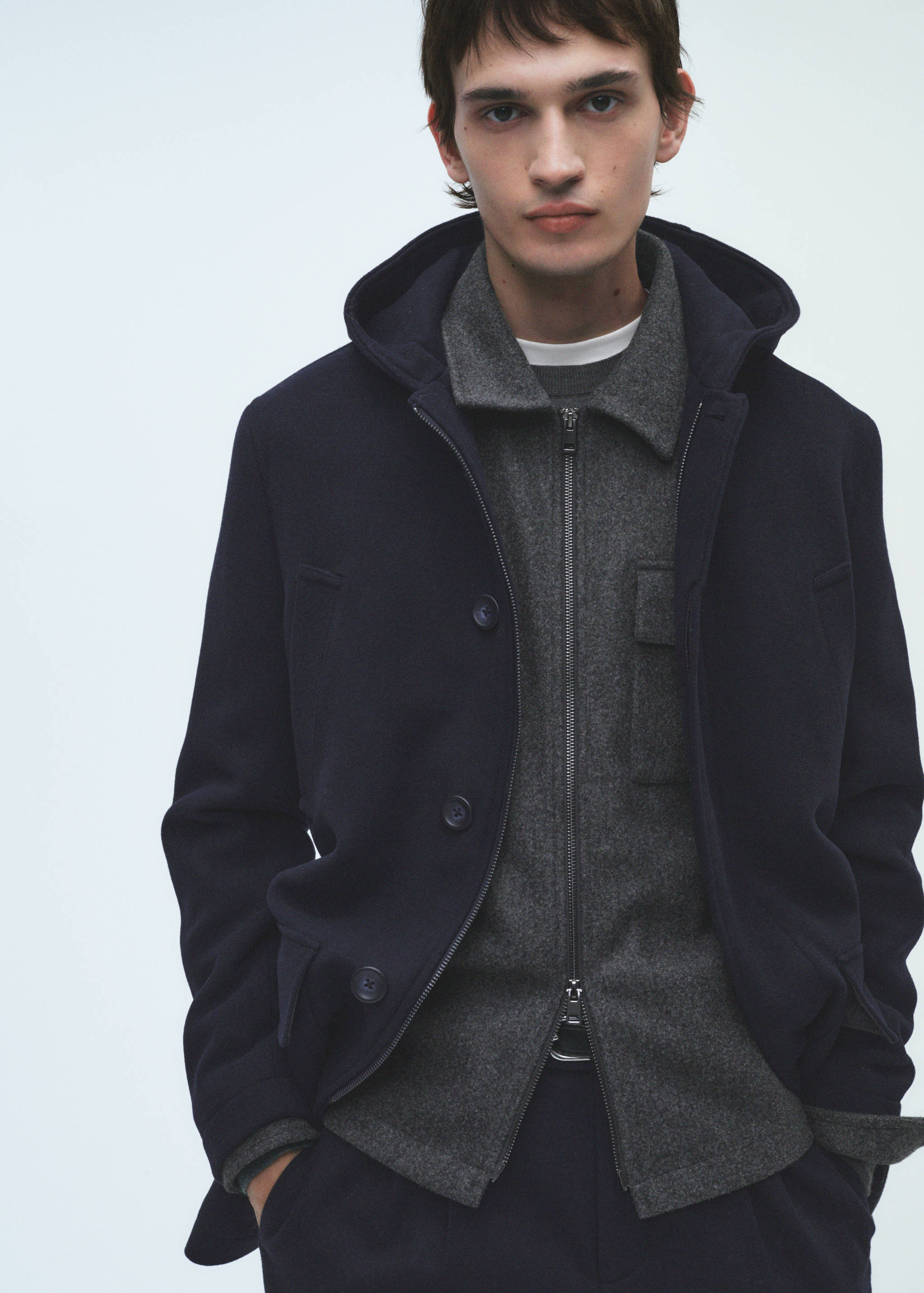 Hooded wool coat - Details of the article 3