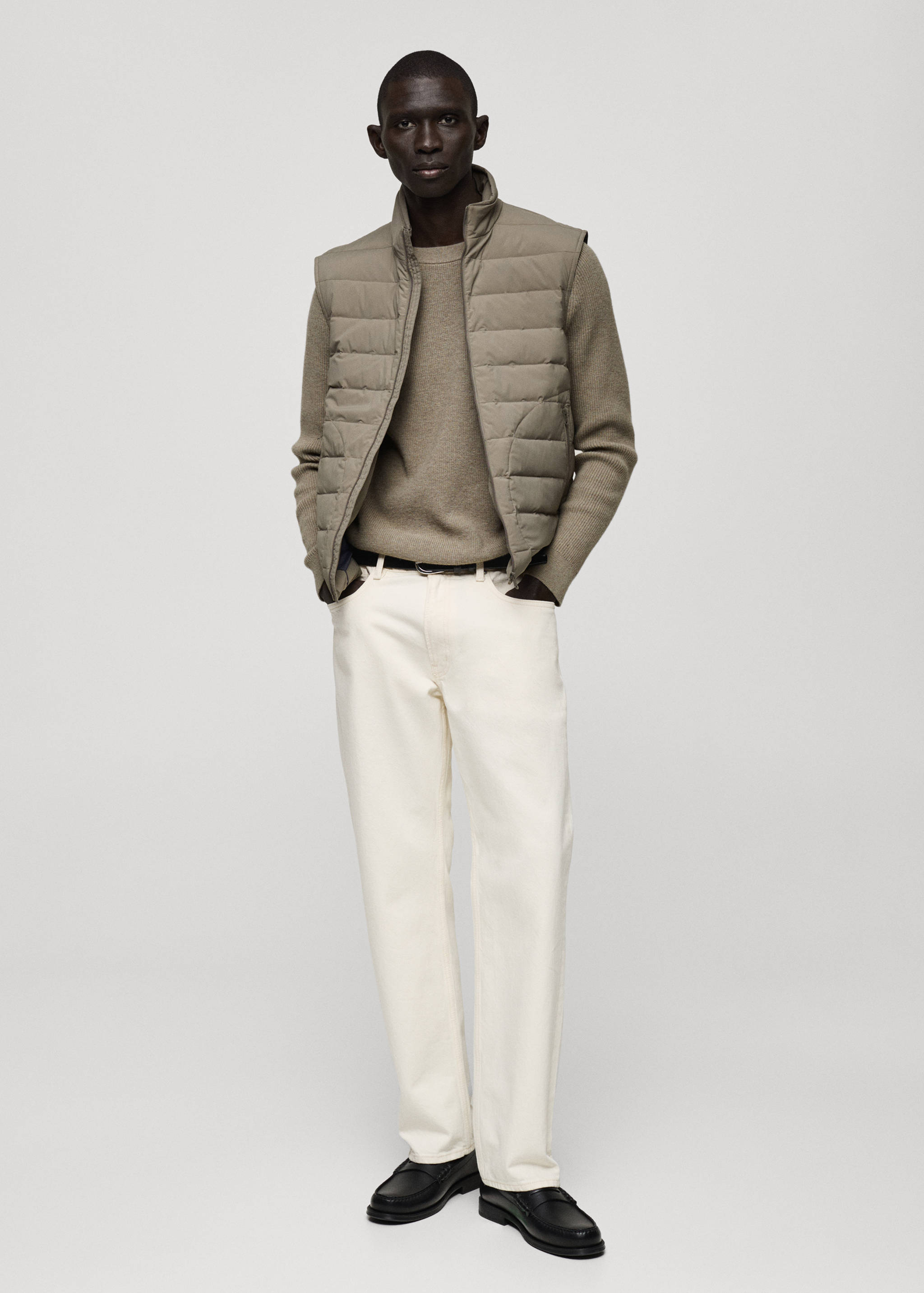 Quilted waistcoat with down and feather filling - General plane