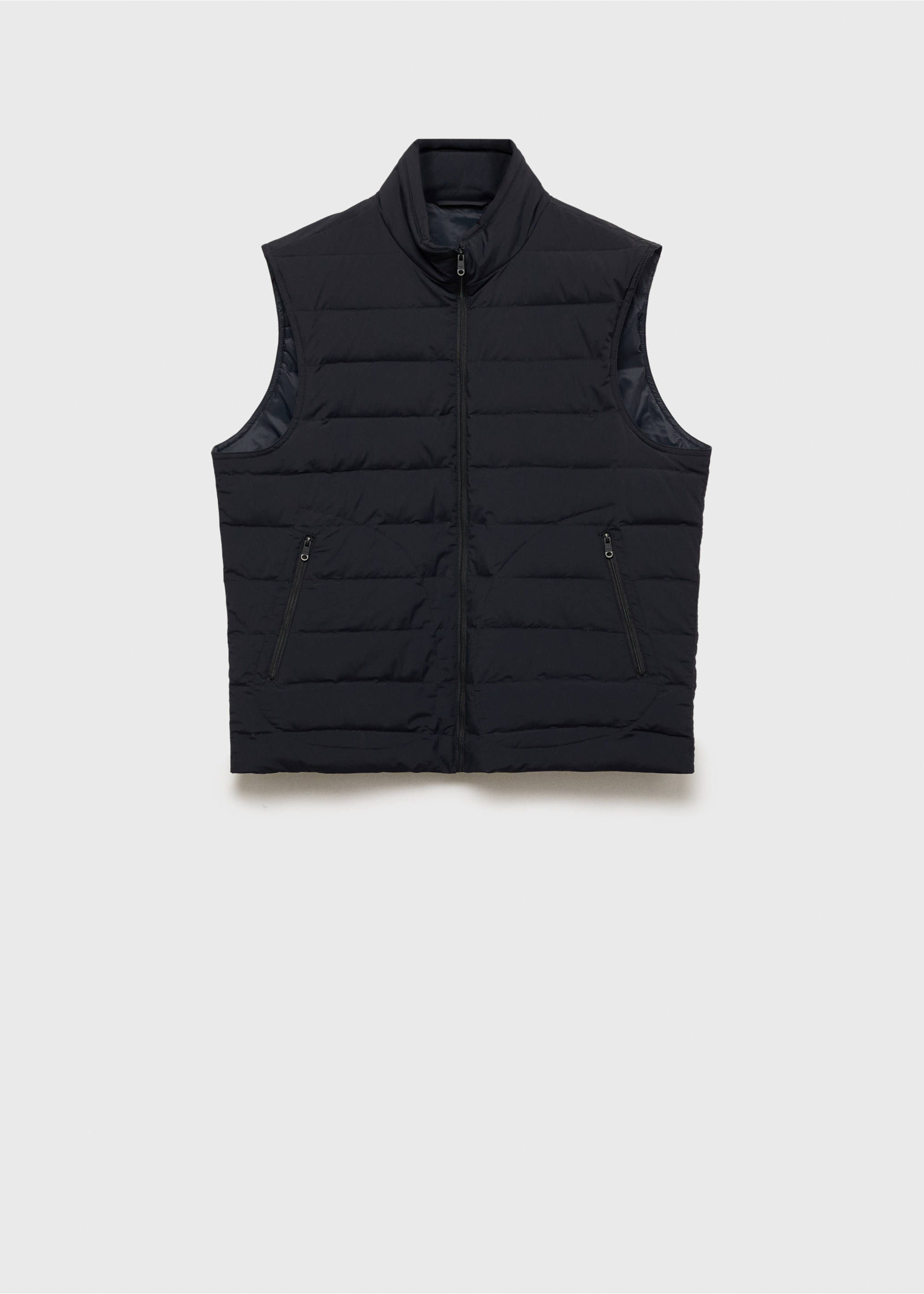 Quilted waistcoat with down and feather filling - Article without model, Dark Navy. Ref: 87030576-00.