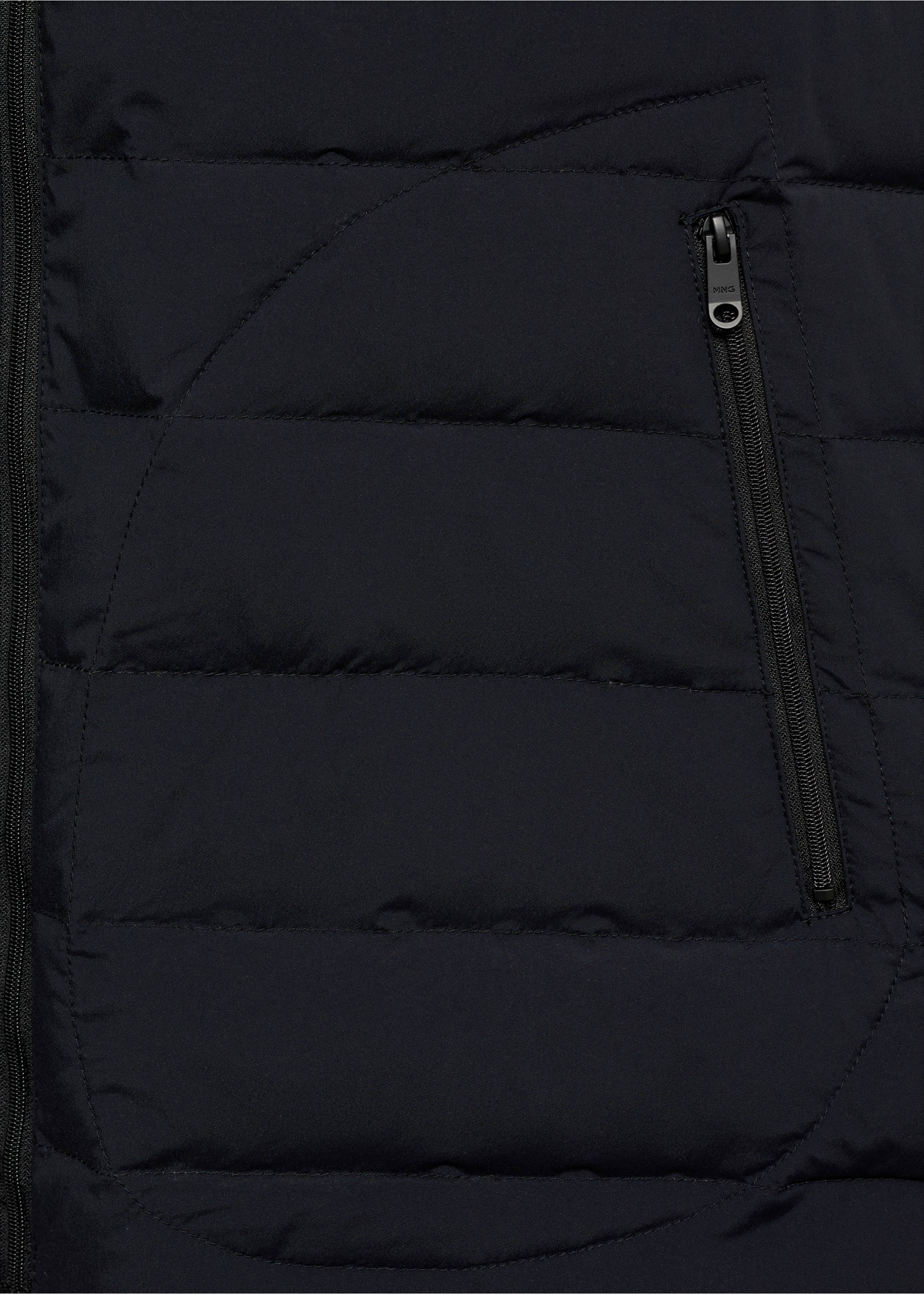 Quilted waistcoat with down and feather filling - Details of the article 0, Dark Navy. Ref: 87030576-00.