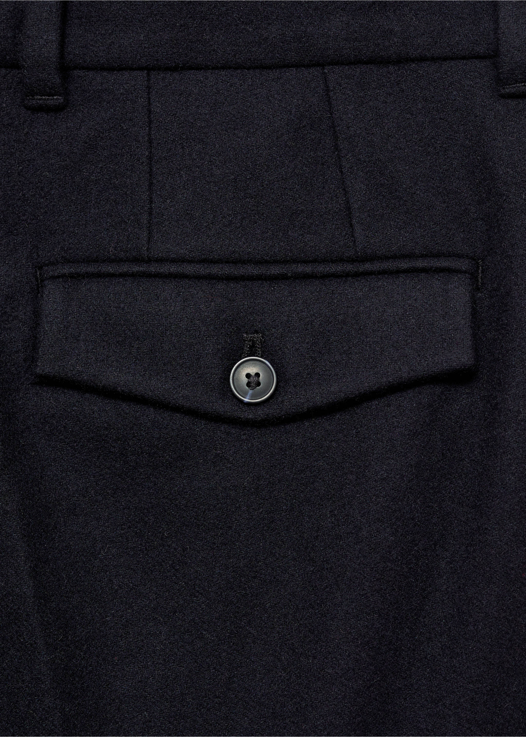 Wool flannel trousers with pleats - Details of the article 0, Dark Navy. Ref: 87030577-00.