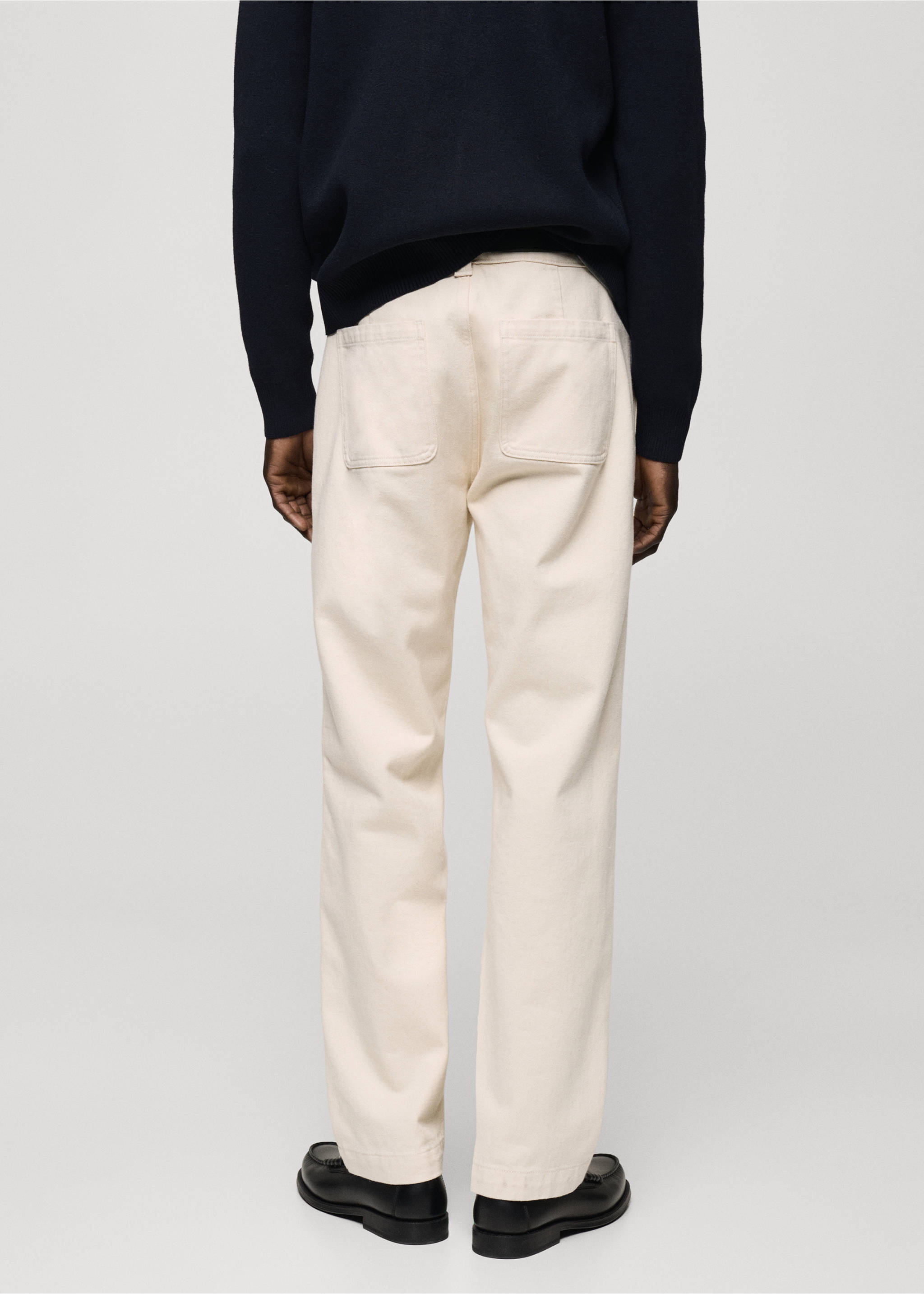 Jeans algodón regular fit - Reverso del artículo, Blanco roto. Ref: 87030578-00.