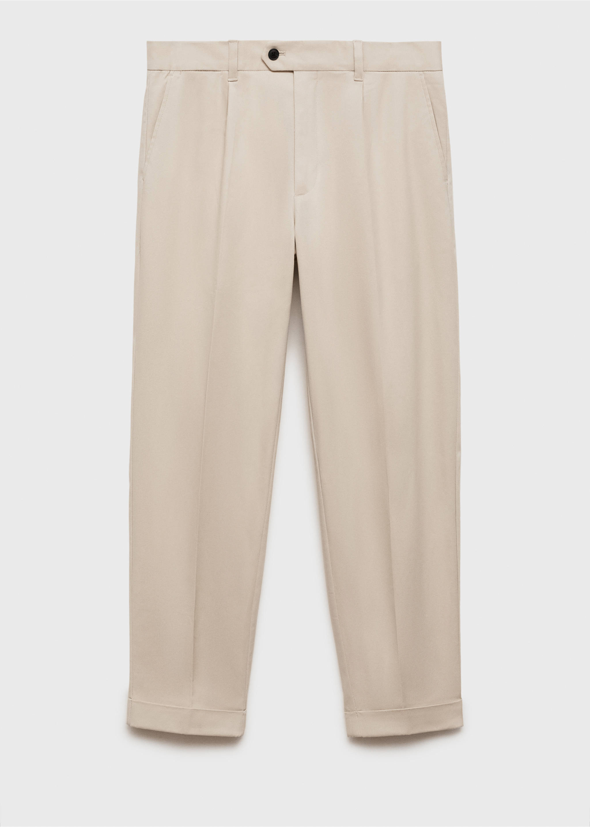 Pantalón pinzas bajo vuelta - Artículo sin modelo, Beige. Ref: 87030579-00.