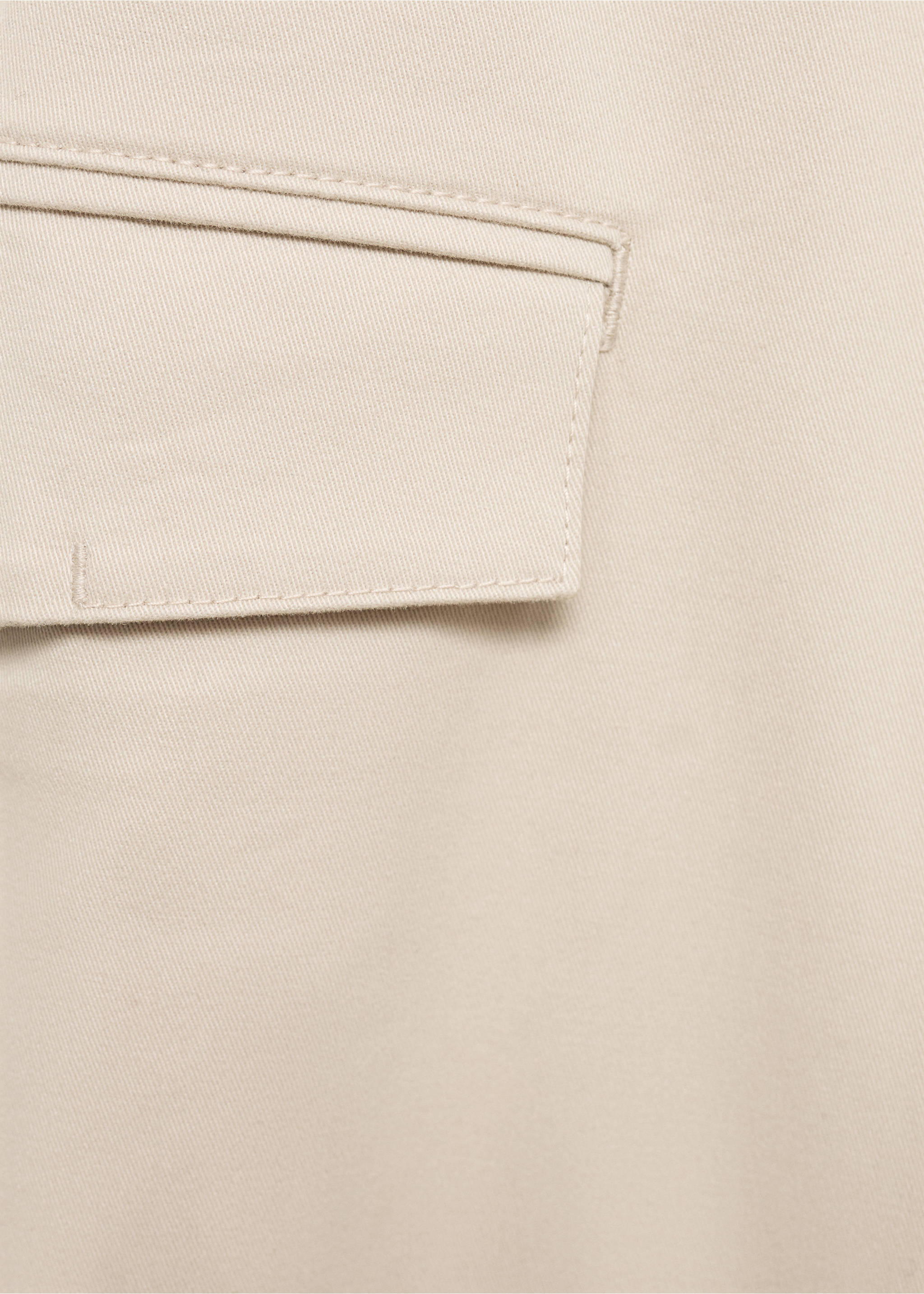 Regular fit cotton cargo trousers - Details of the article 8, Light/Pastel Grey. Ref: 87030580-00.